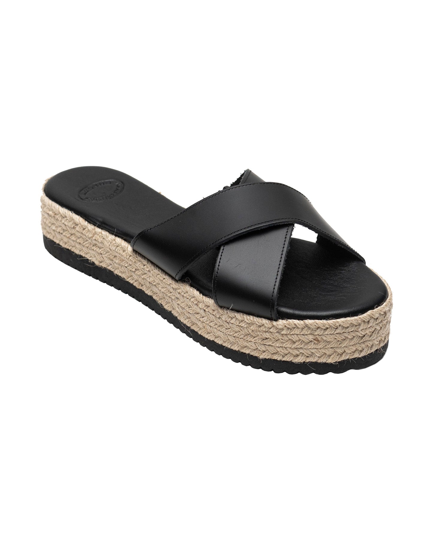 Leather Black Sandals, Samantha - PinkyPromiseAccs