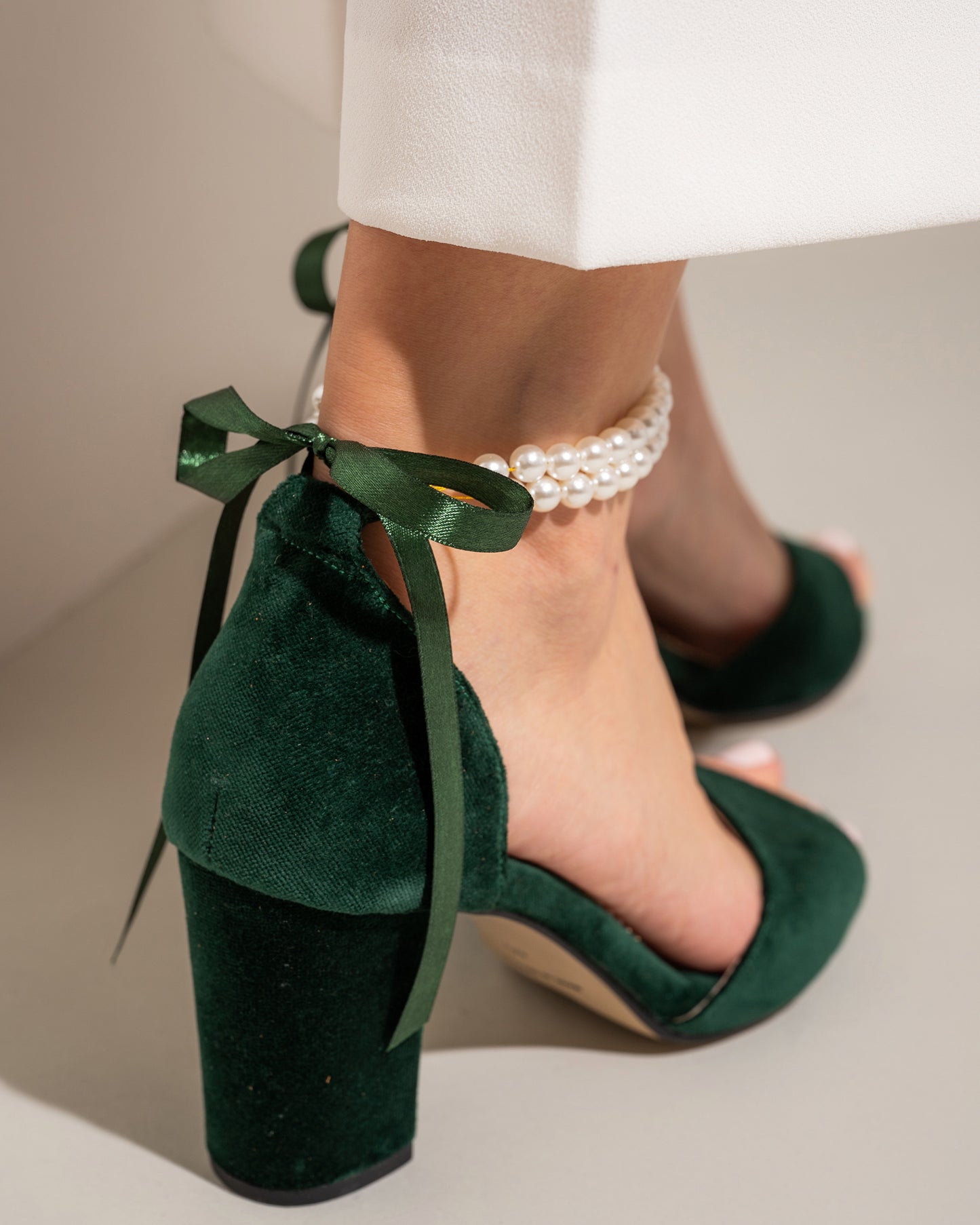 velvet wedding heels