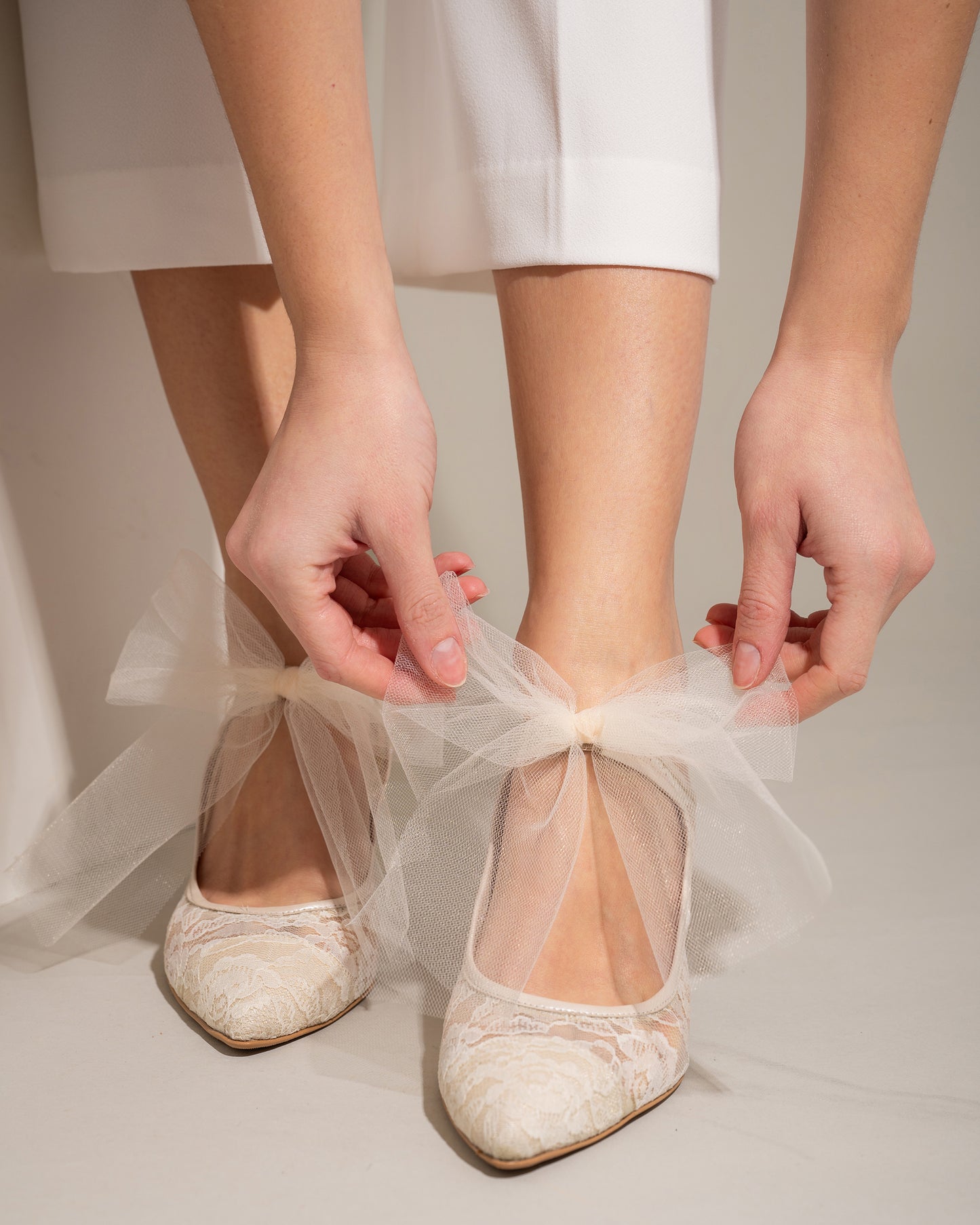 Ivory Wedding Heels, Lace Enigma - PinkyPromiseAccs