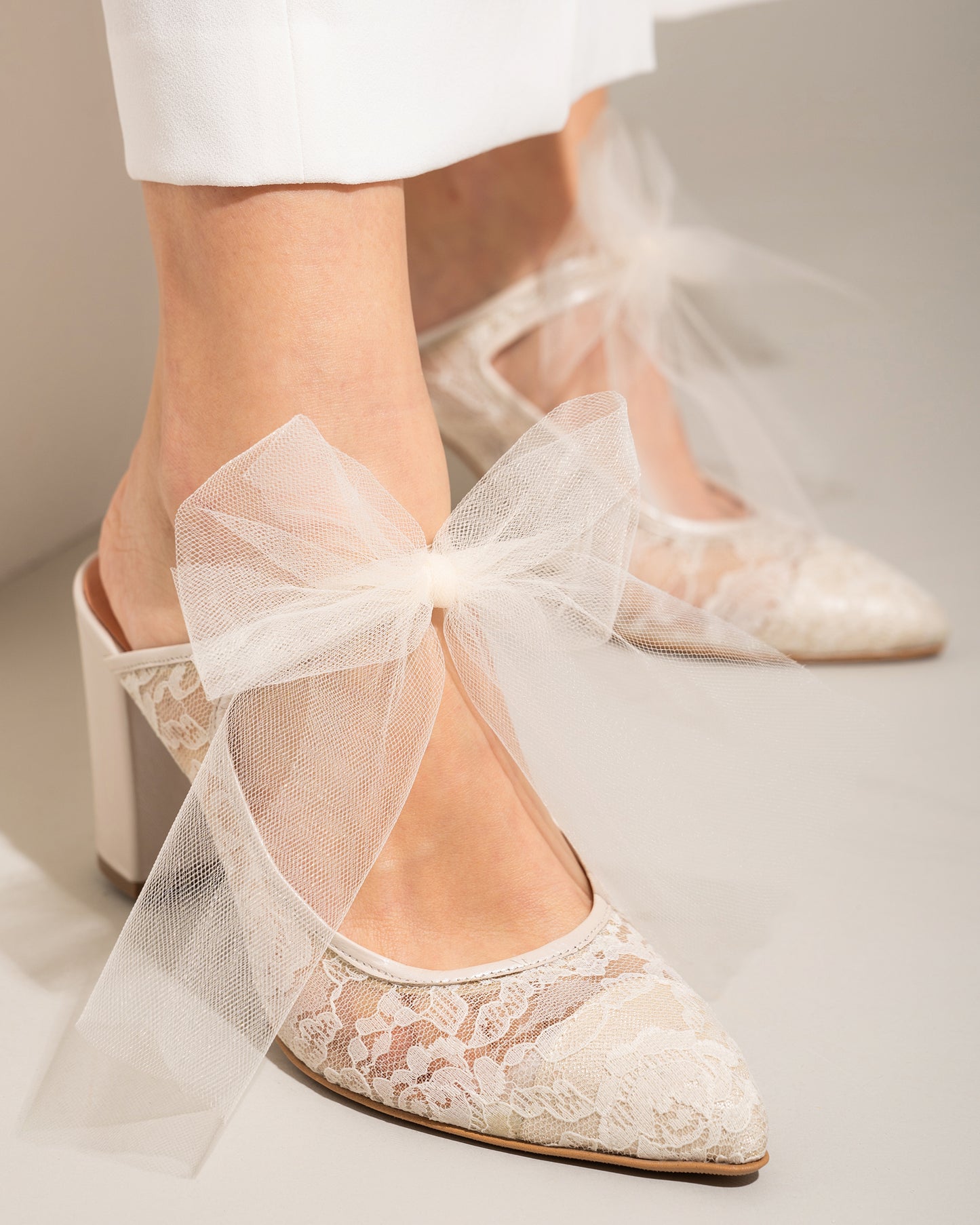 Ivory Wedding Heels, Lace Enigma - PinkyPromiseAccs