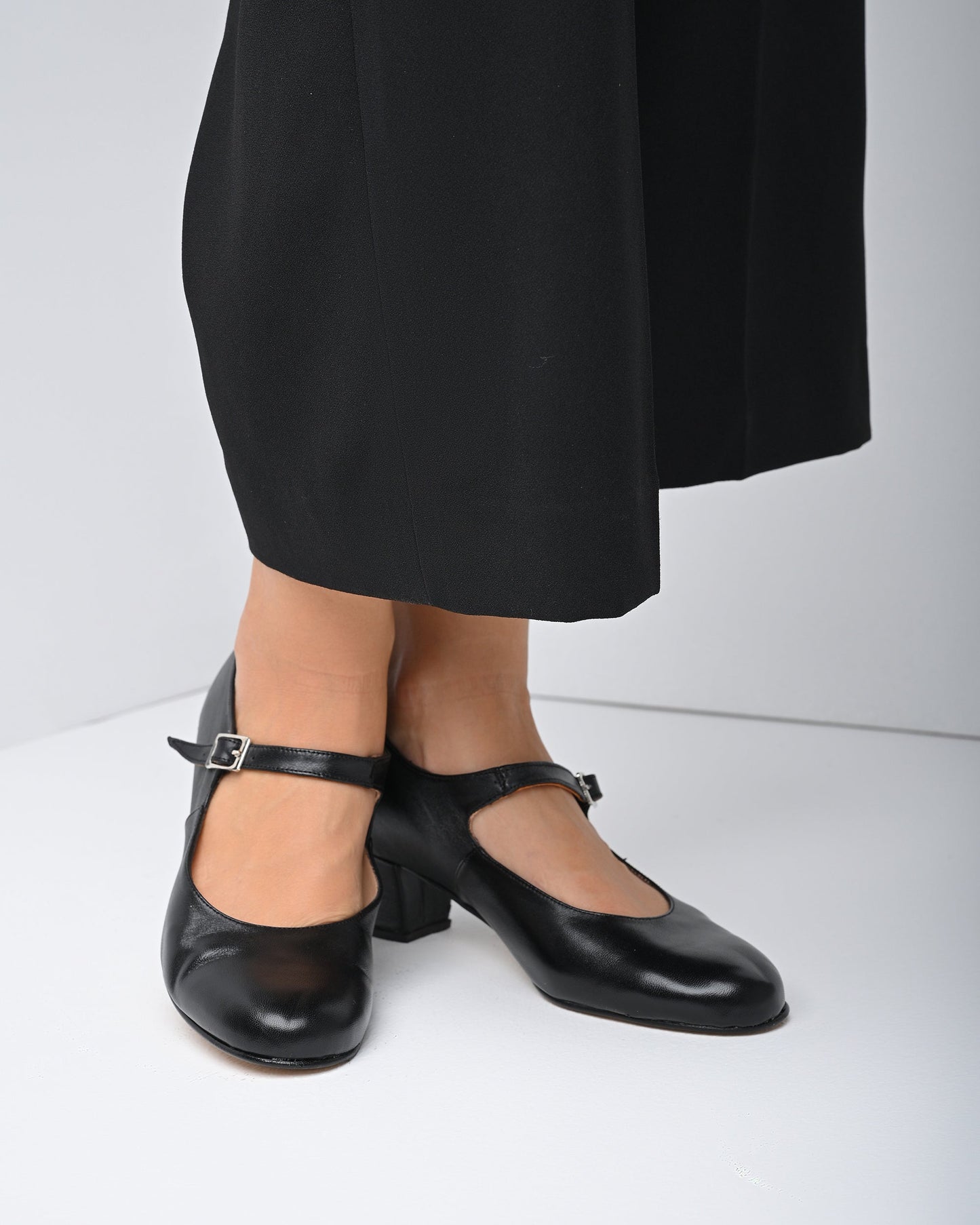 Black Leather Mary Jane Heels, Mary Jane - PinkyPromiseAccs
