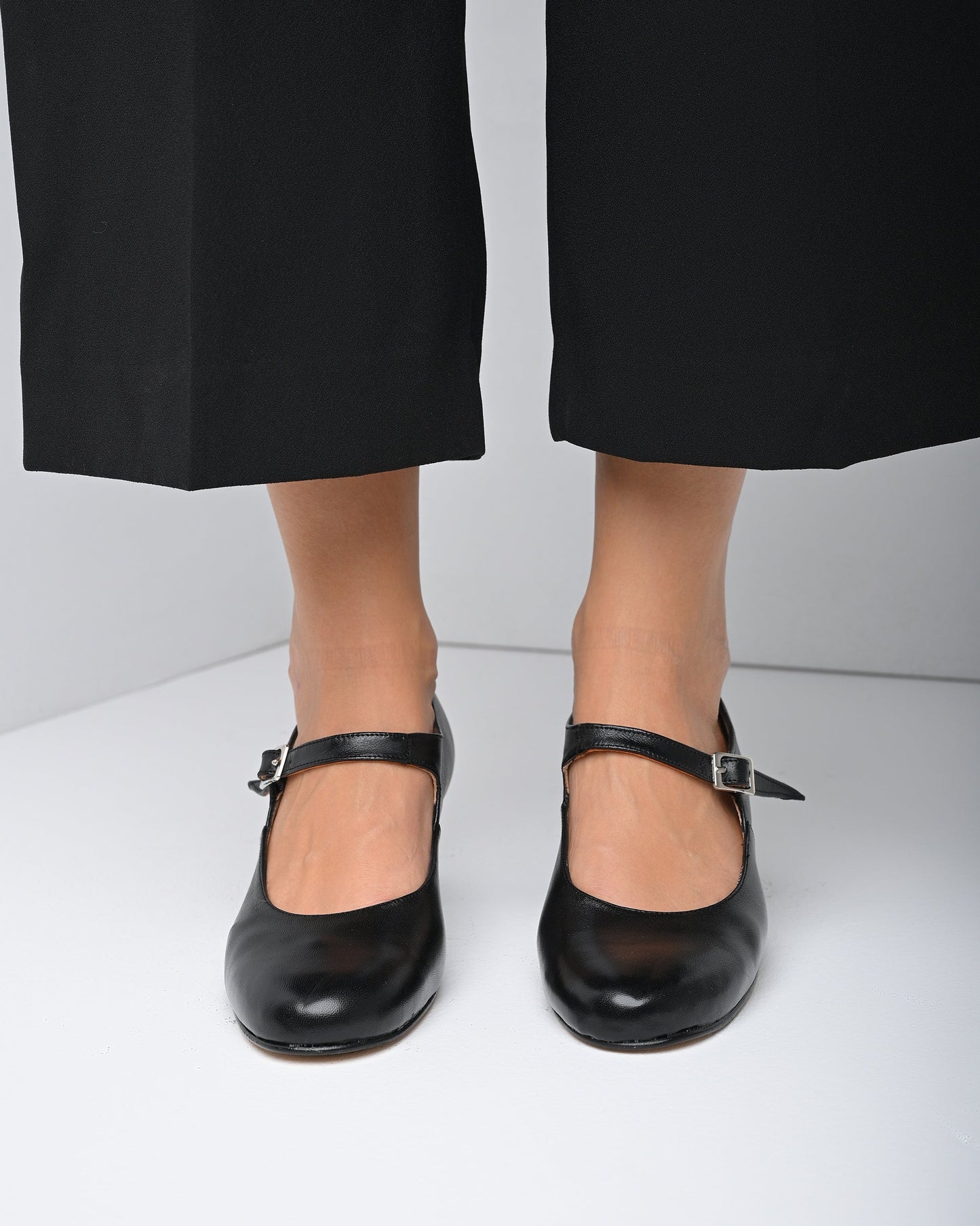 Black Leather Mary Jane Heels, Mary Jane - PinkyPromiseAccs