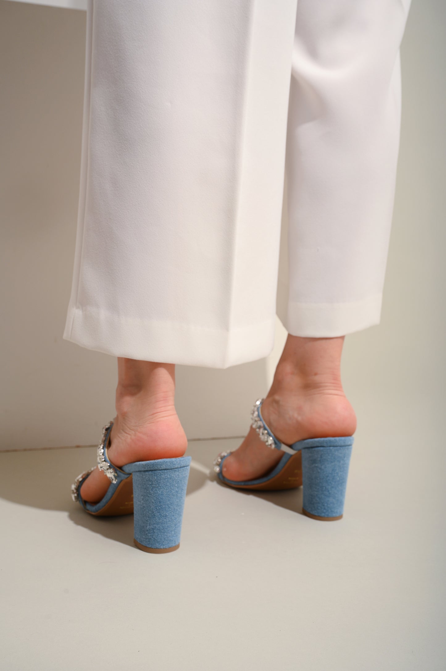 Denim Evening Women Shoes, Petals in Sparkle - PinkyPromiseAccs