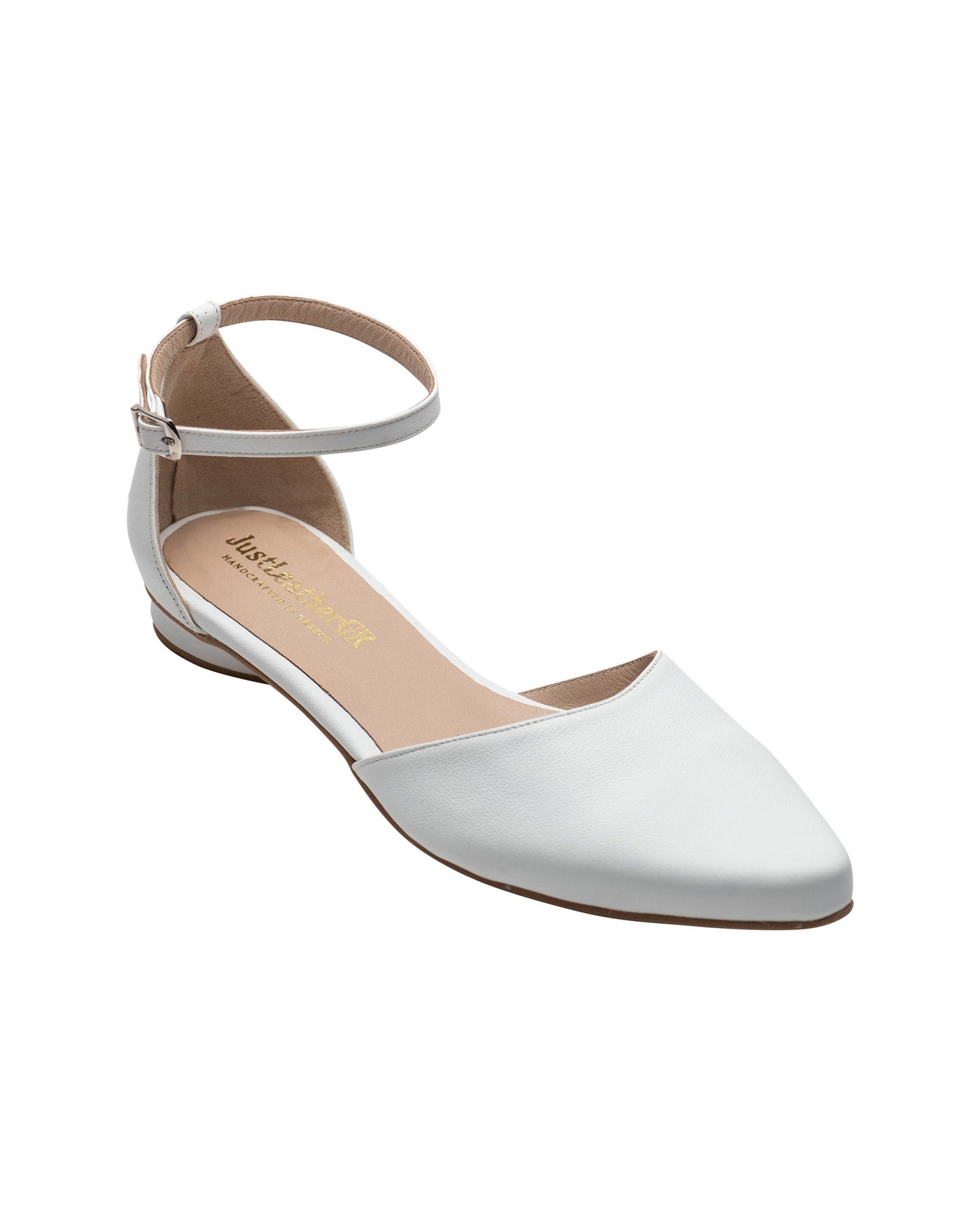 White Wedding Flats, Scarlet - PinkyPromiseAccs