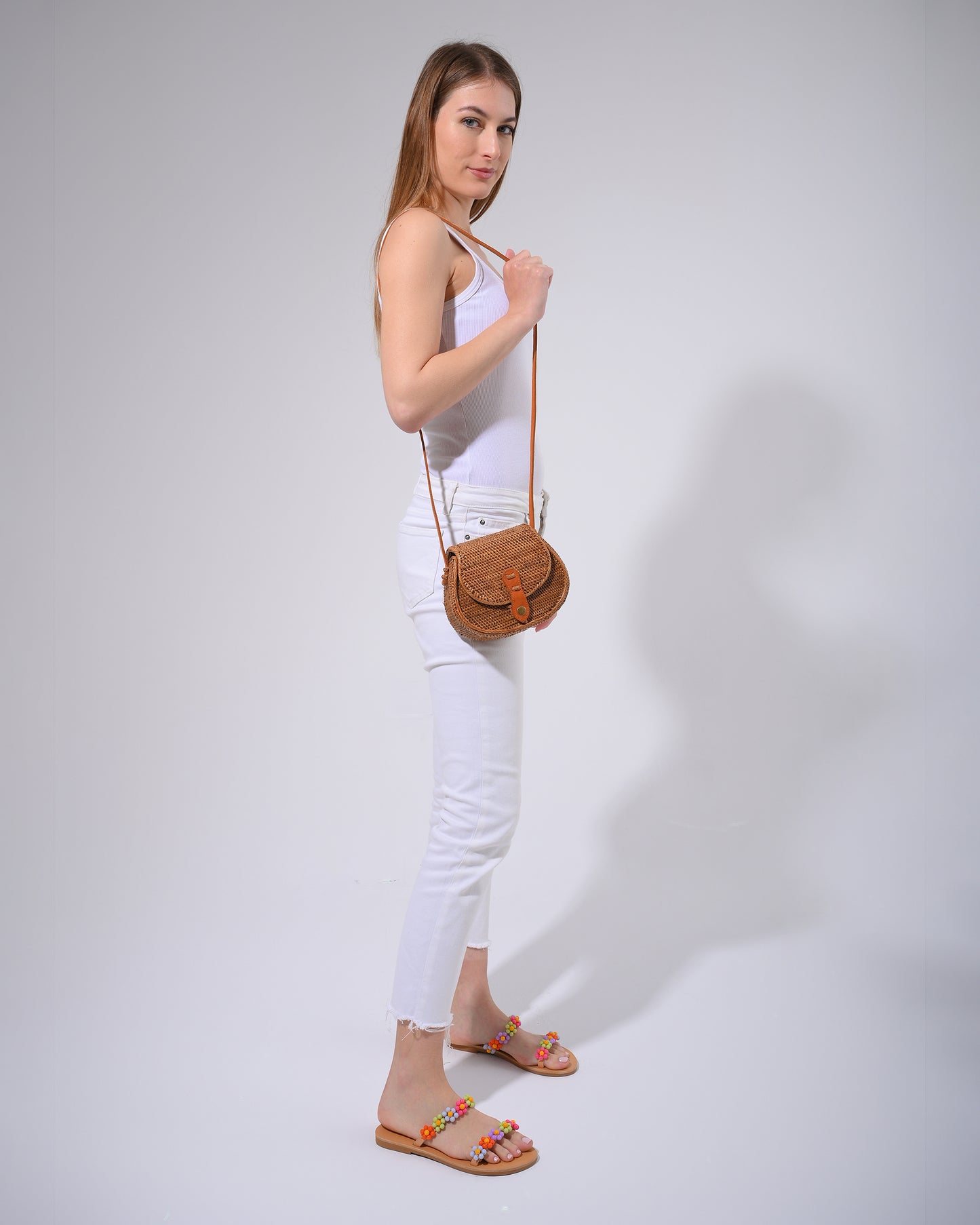 Rattan Crossbody Summer Bag, Sunshine Spirit Satchel - PinkyPromiseAccs