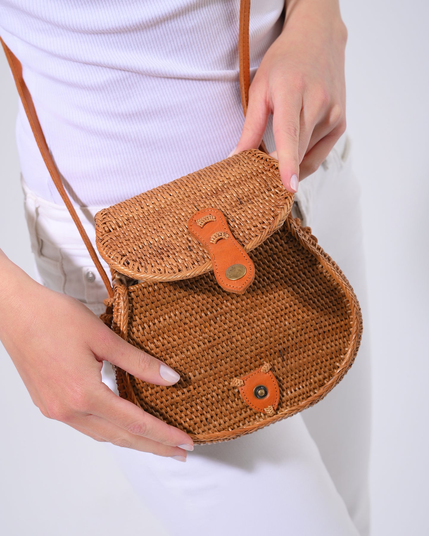 Rattan Crossbody Summer Bag, Sunshine Spirit Satchel - PinkyPromiseAccs