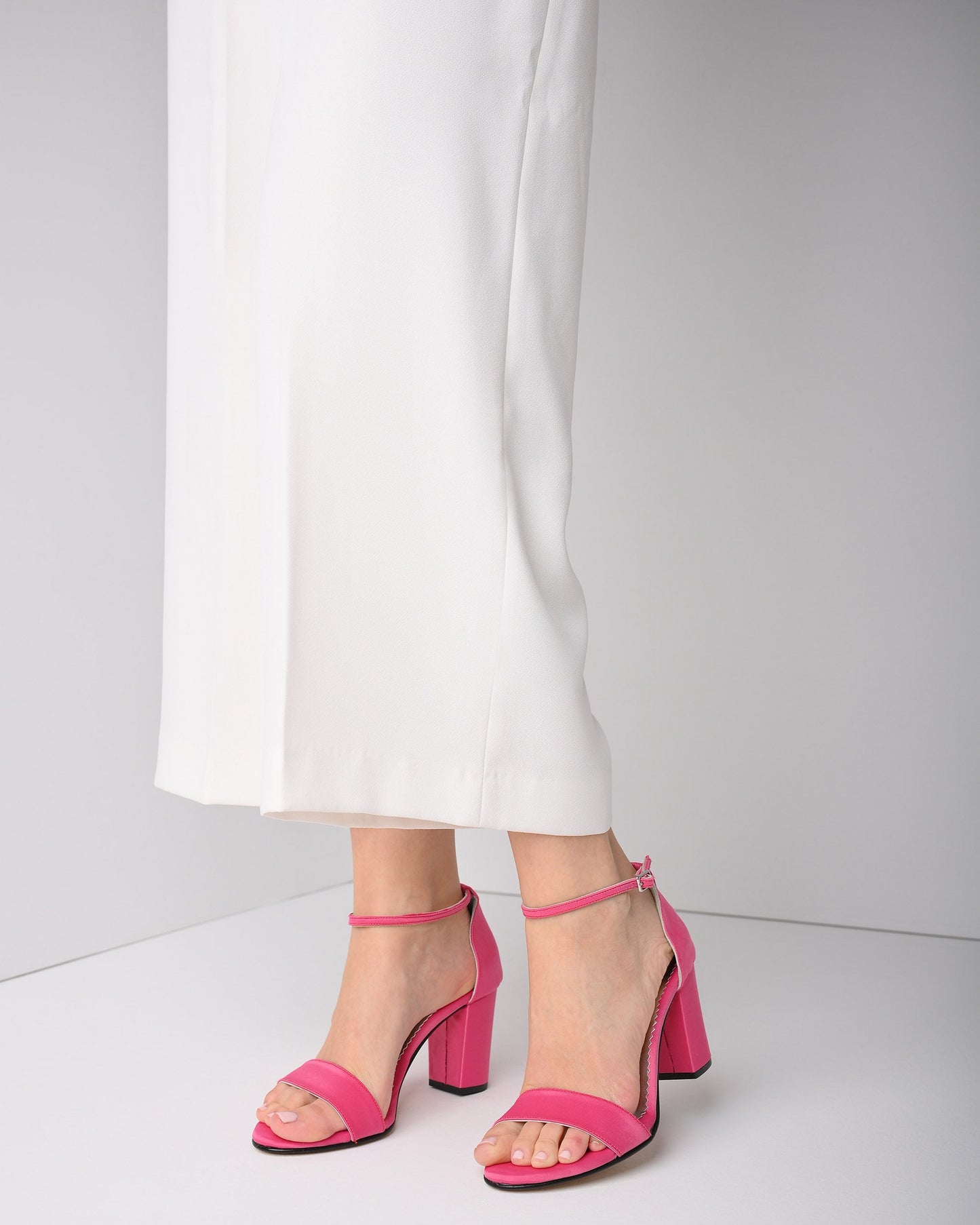 Fuchsia Satin Women Heels, Noelin - PinkyPromiseAccs
