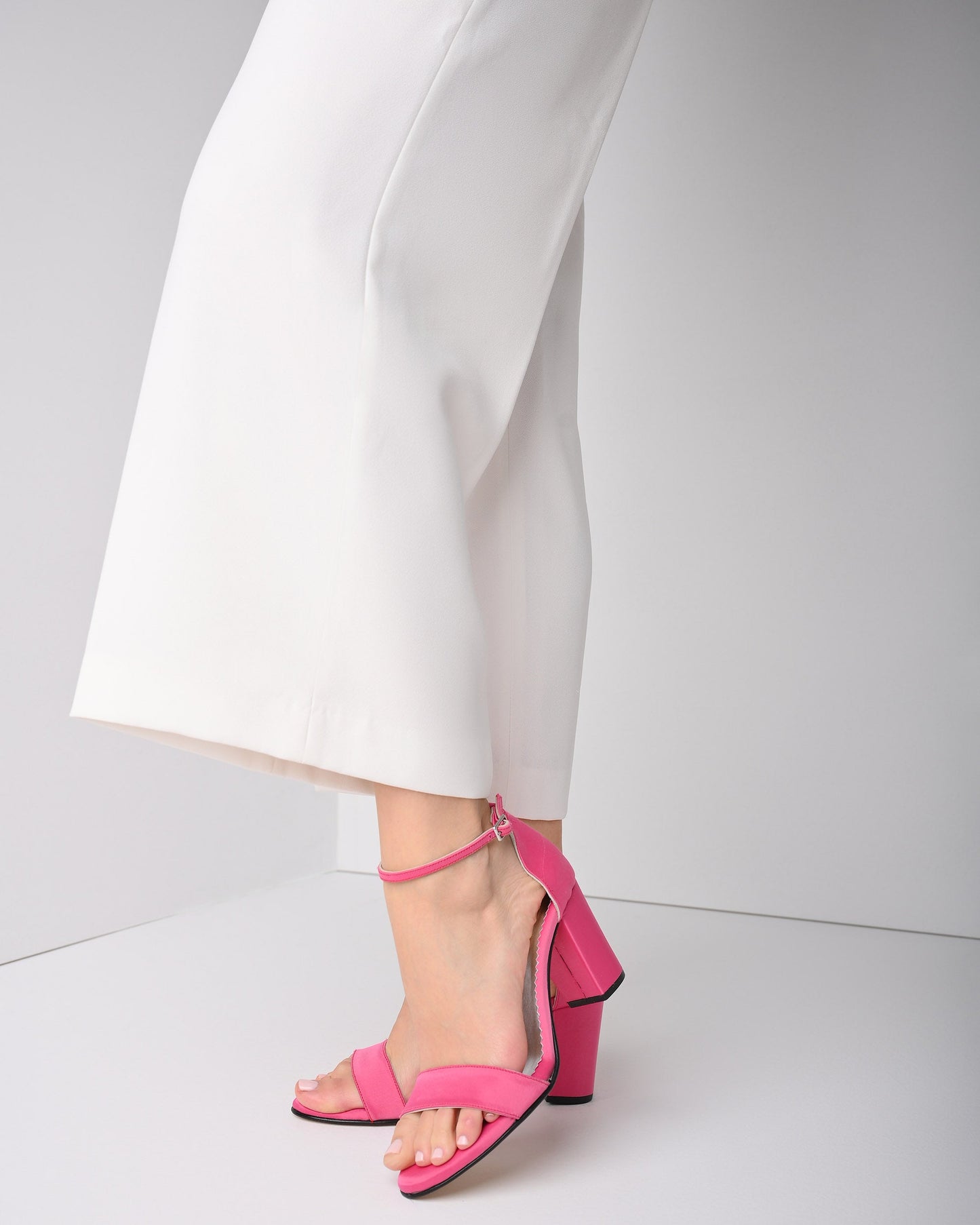 Fuchsia Satin Women Heels, Noelin - PinkyPromiseAccs