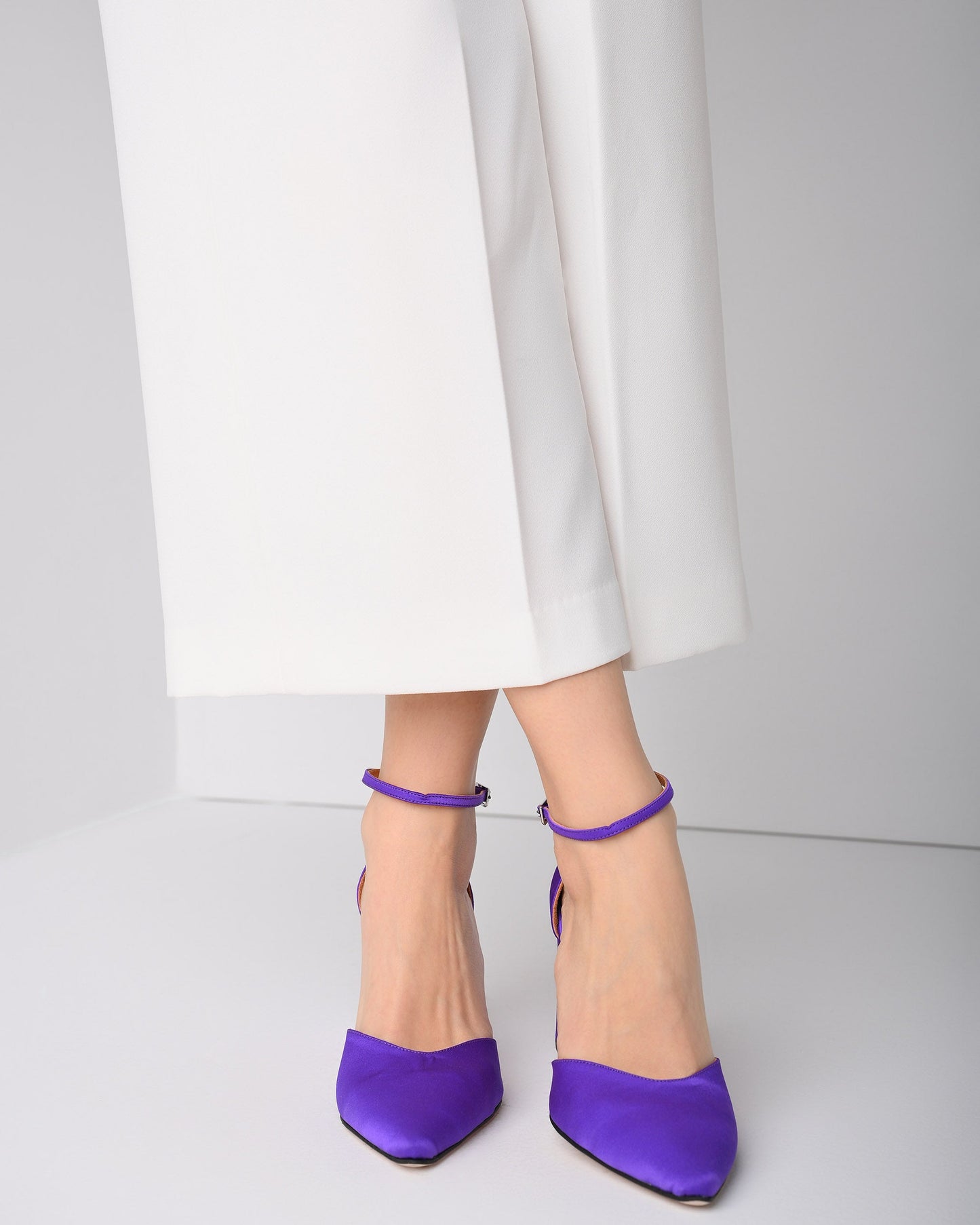 Purple Satin Women Heels, Josephine - PinkyPromiseAccs