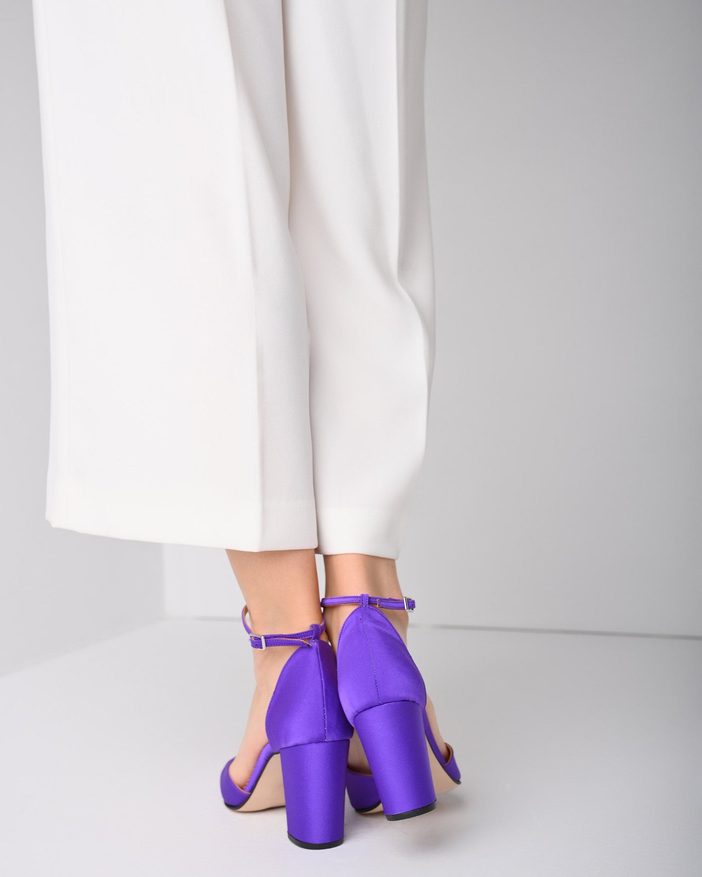 Purple Satin Women Heels, Josephine - PinkyPromiseAccs