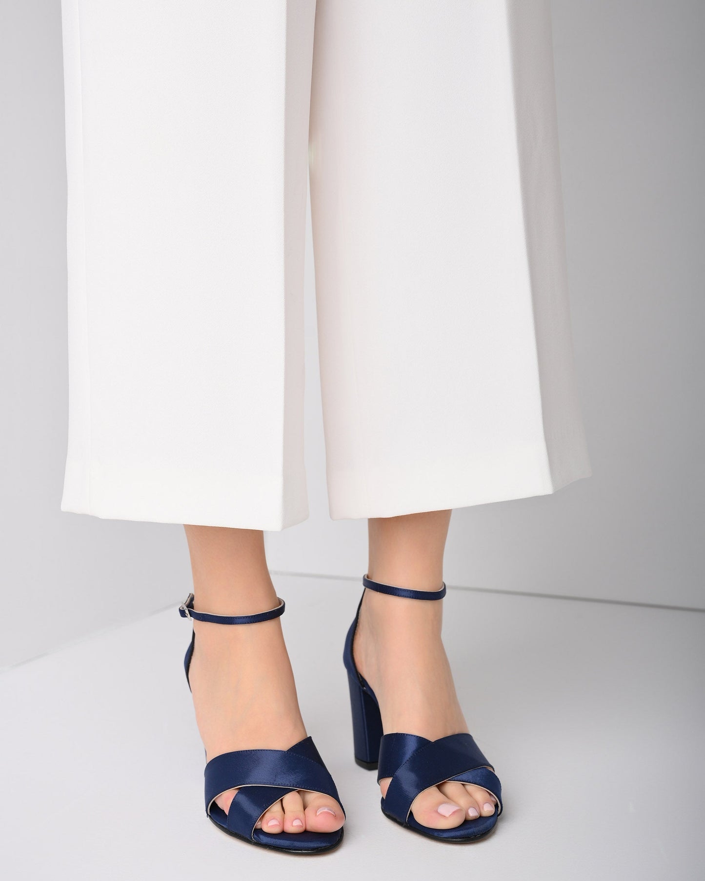 Handmade Navy Wedding Heels, Noelin X - PinkyPromiseAccs