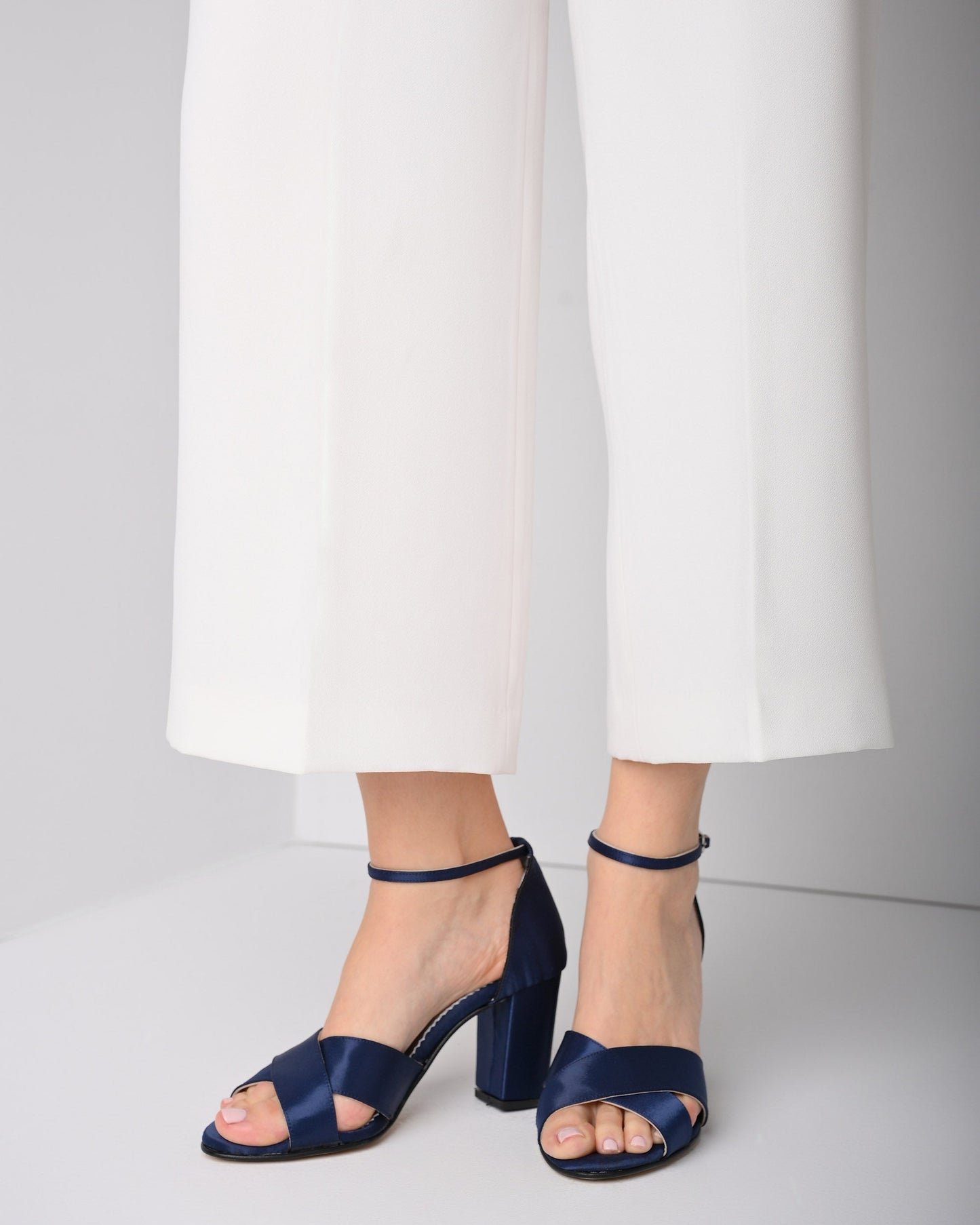 Handmade Navy Wedding Heels, Noelin X - PinkyPromiseAccs