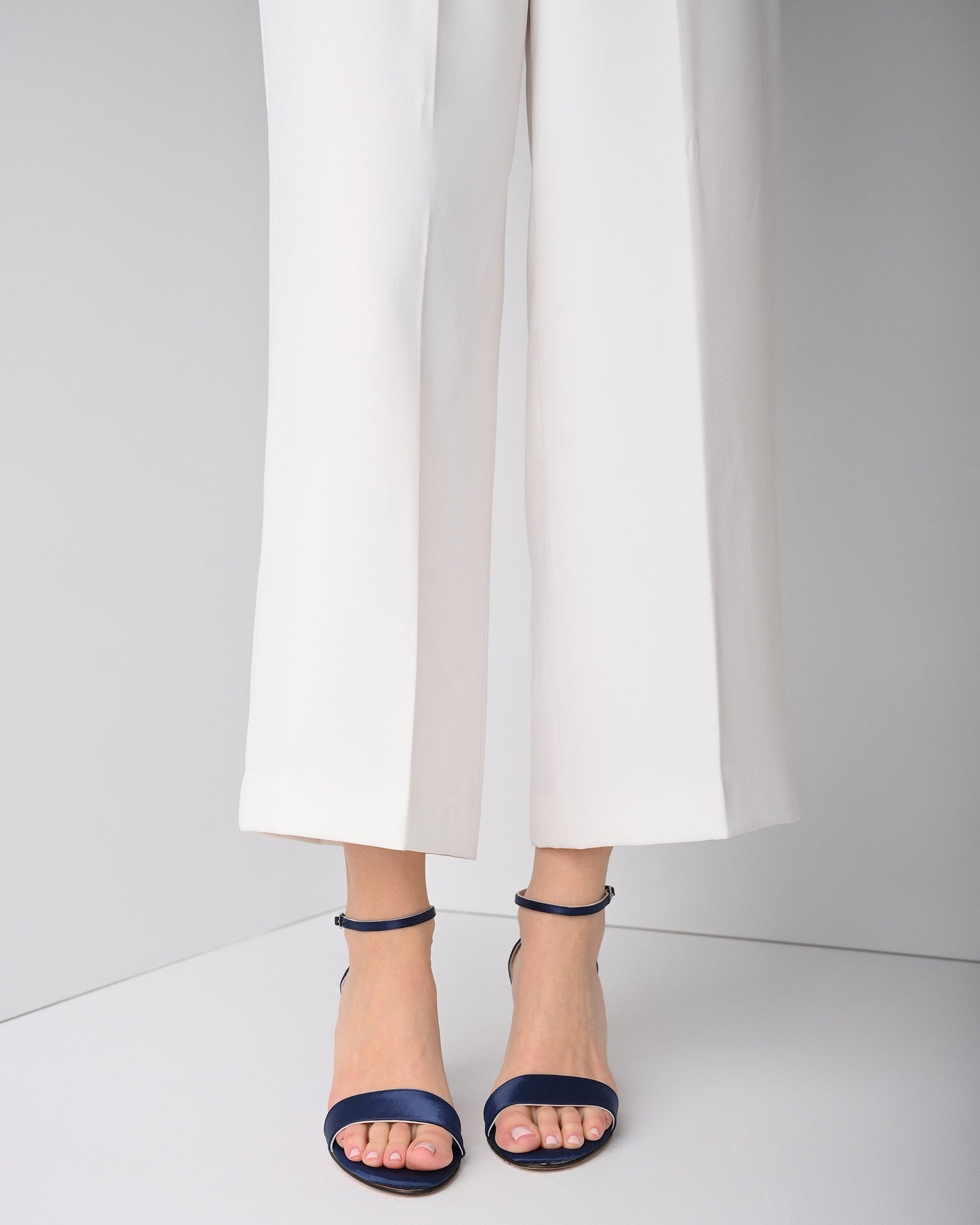 Navy Satin Evening Shoes, Noelin - PinkyPromiseAccs