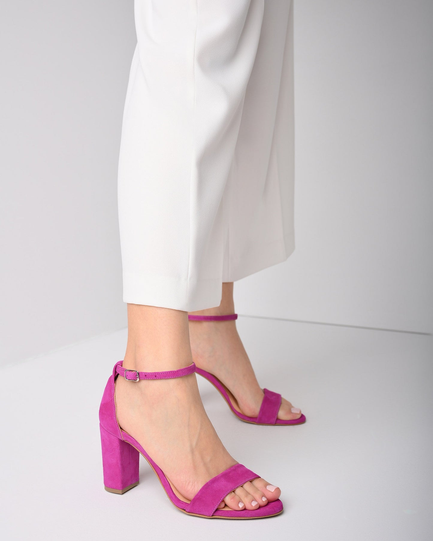 Magenta Suede Women Heels, Aurelia - PinkyPromiseAccs