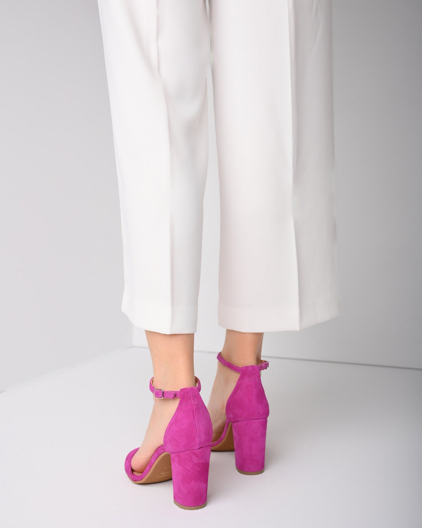 Magenta Suede Women Heels, Aurelia - PinkyPromiseAccs