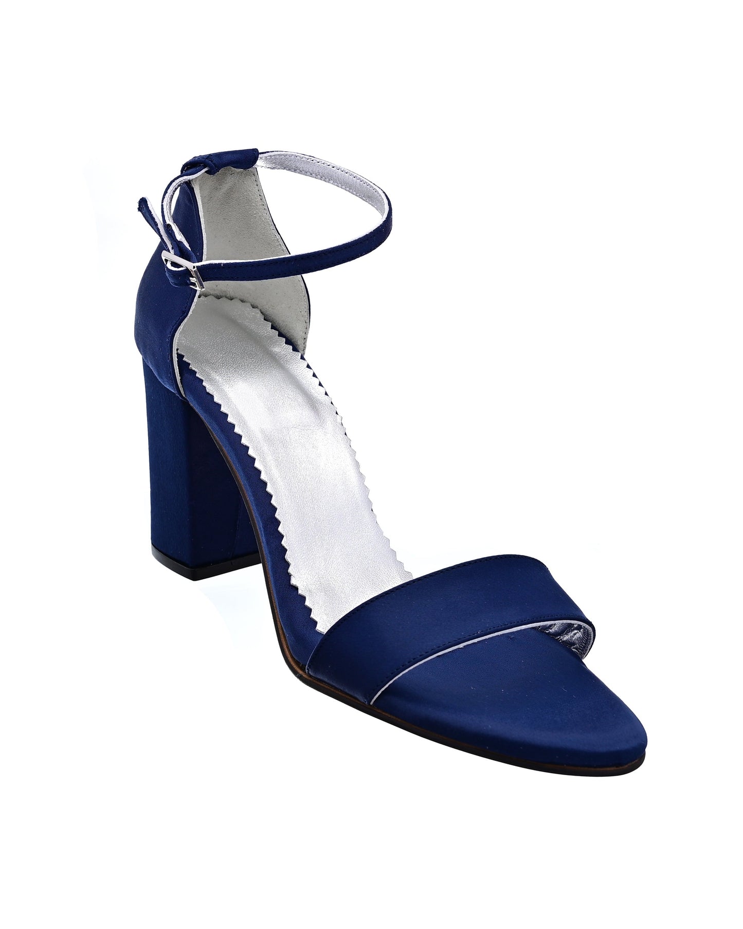 Navy Satin Evening Shoes, Noelin - PinkyPromiseAccs