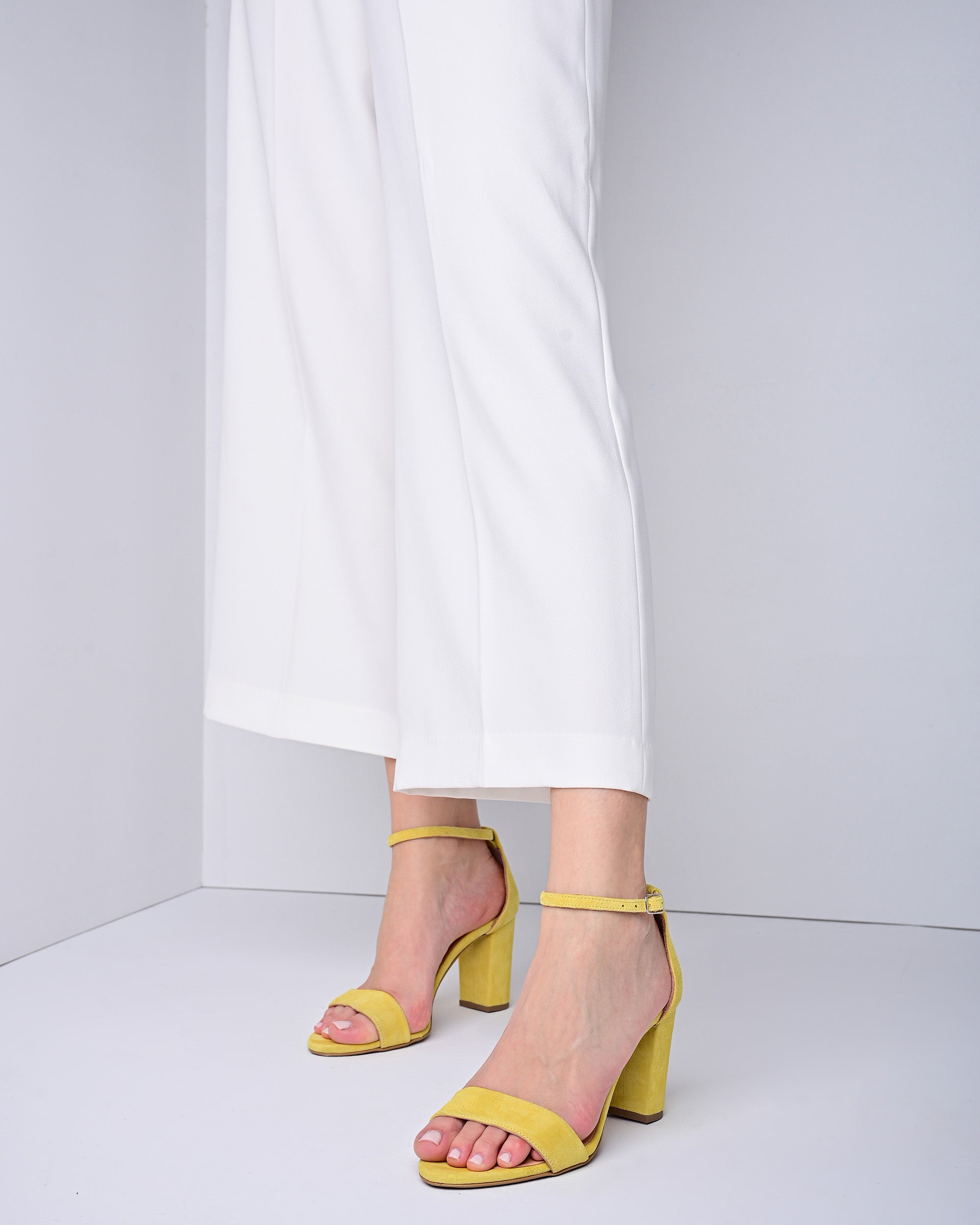 Wedding shoes Yellow, Block Heels Sandals - Aurelia