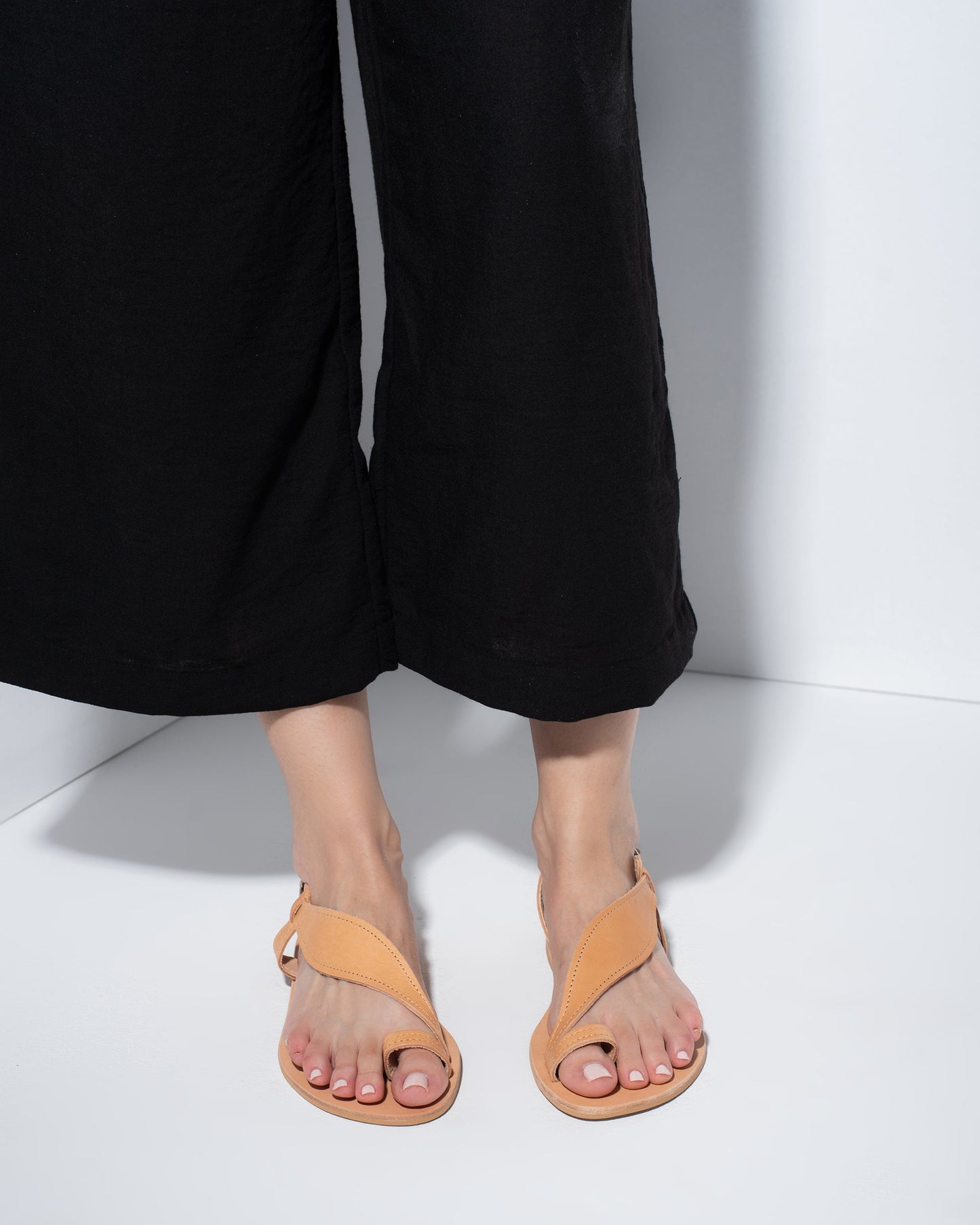 Women Leather Sandals, Camel - PinkyPromiseAccs