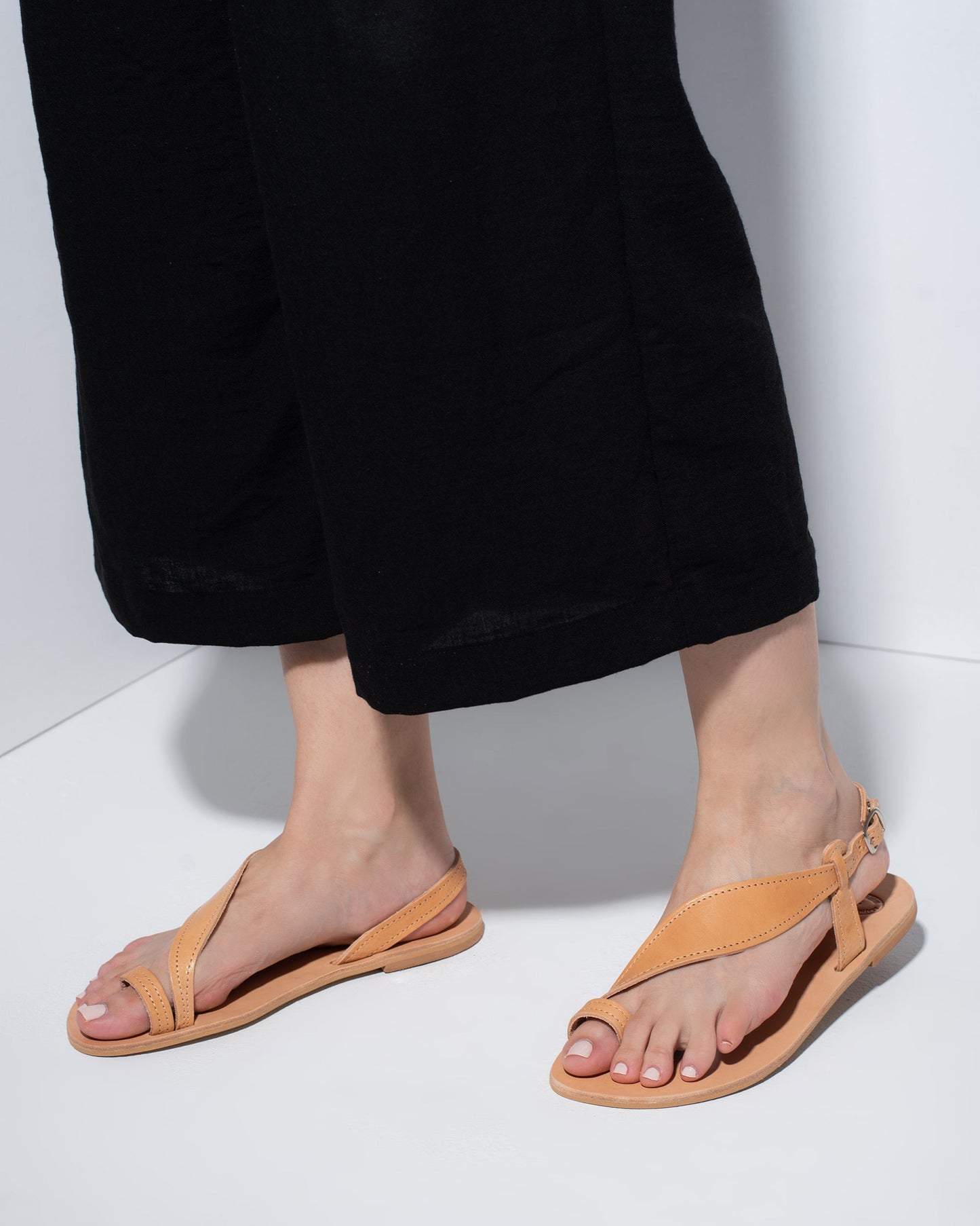 Women Leather Sandals, Camel - PinkyPromiseAccs