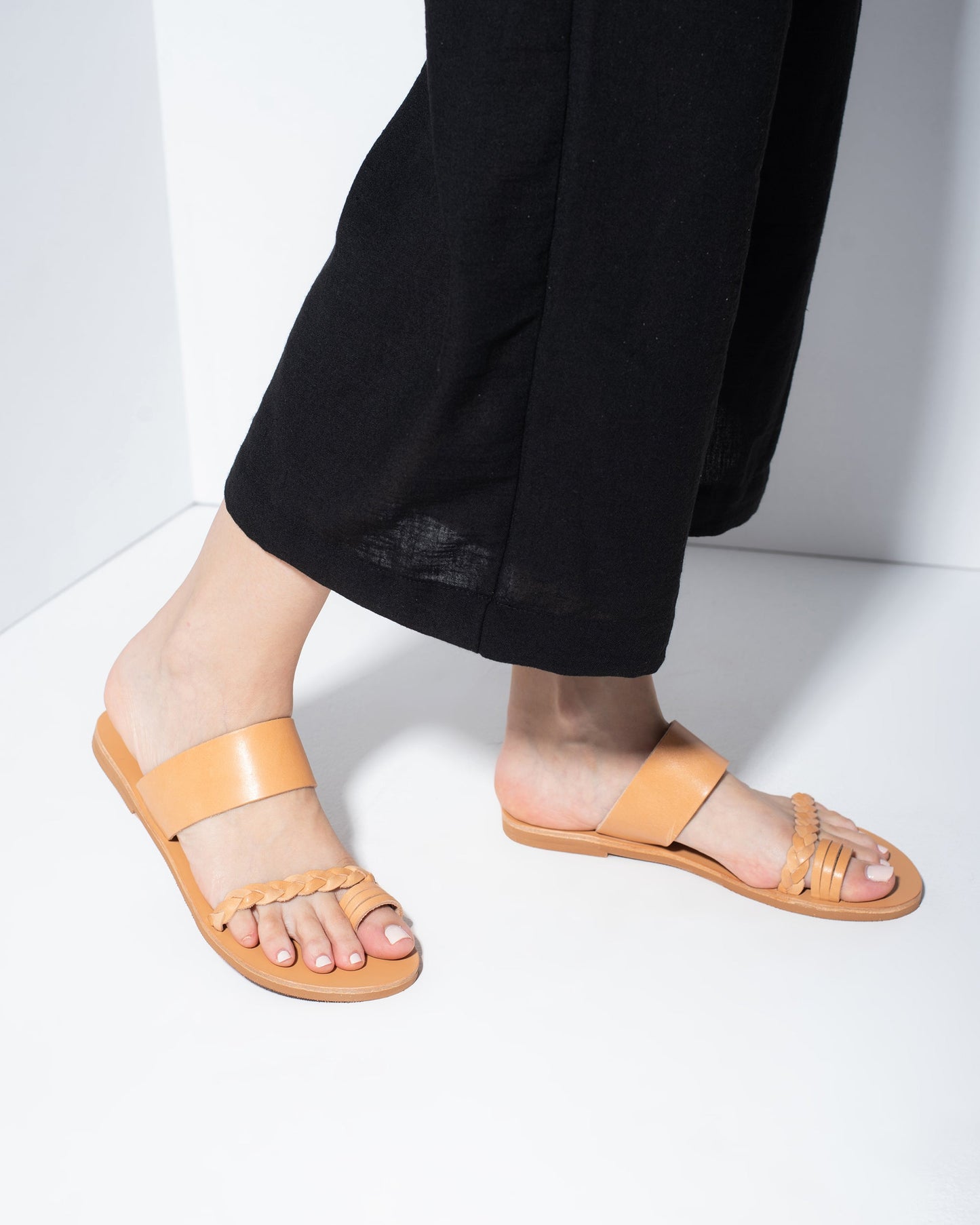 Beige Leather Sandals, Natasha - PinkyPromiseAccs