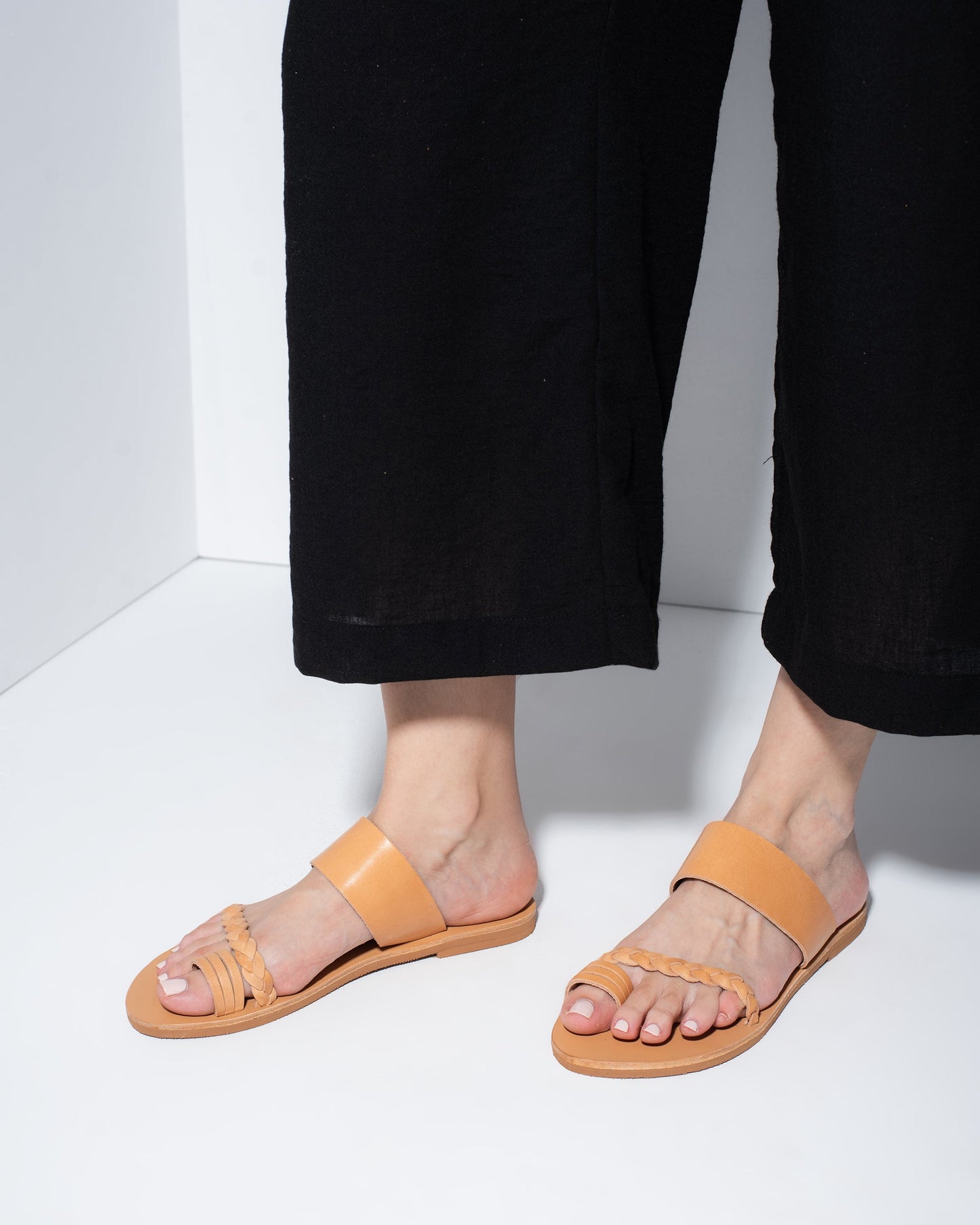 Beige Leather Sandals, Natasha - PinkyPromiseAccs