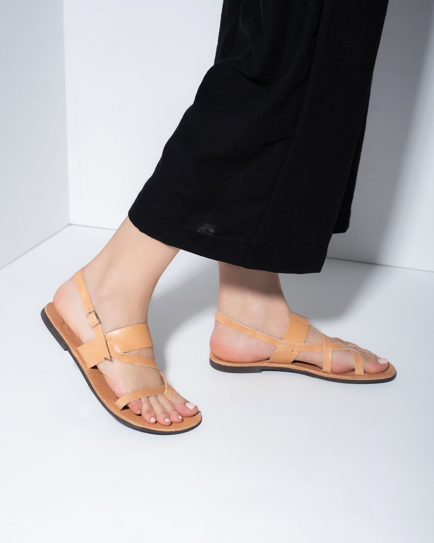 Women Leather Sandals, Jasmine - PinkyPromiseAccs