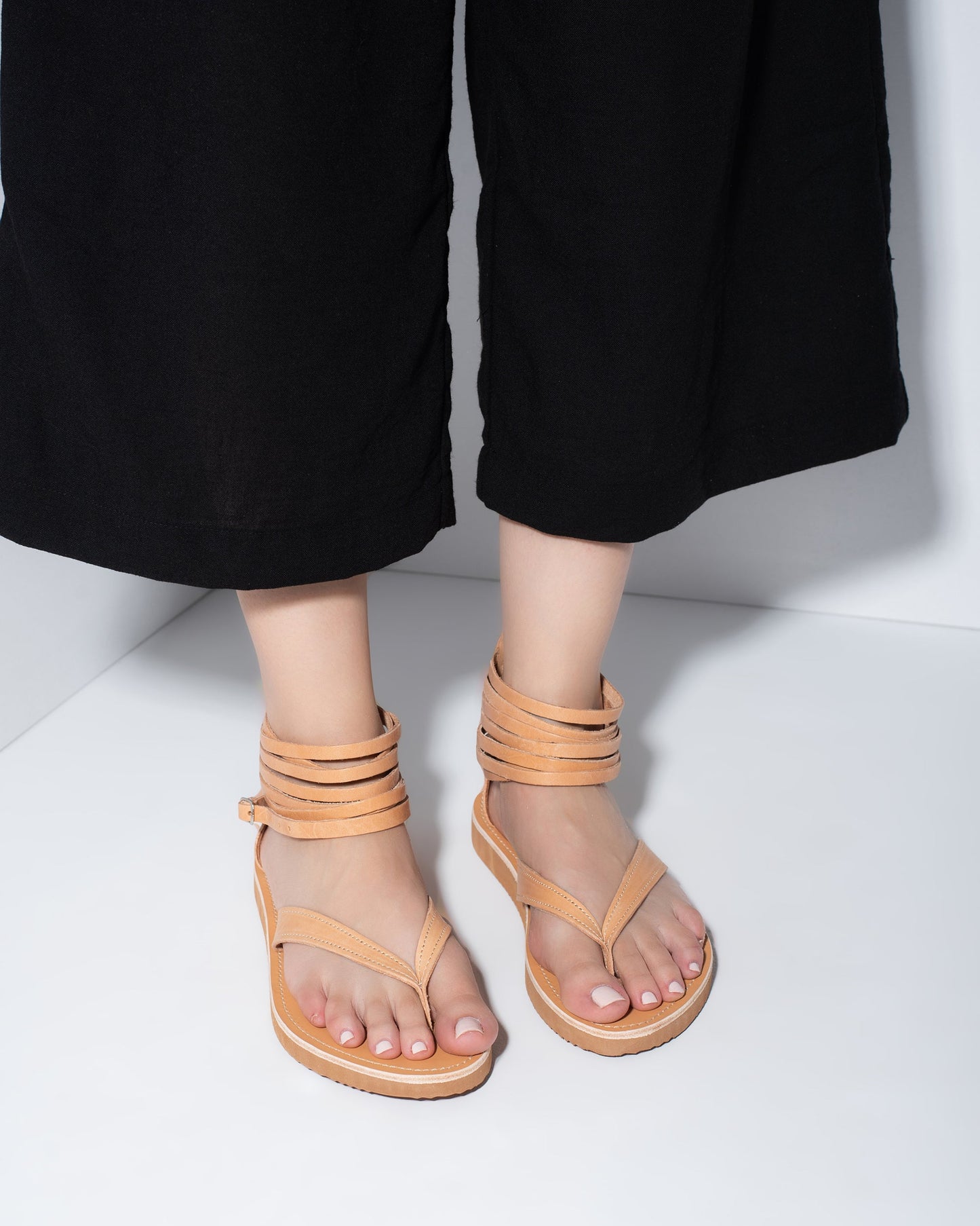 Women Leather Sandals, Anita - PinkyPromiseAccs