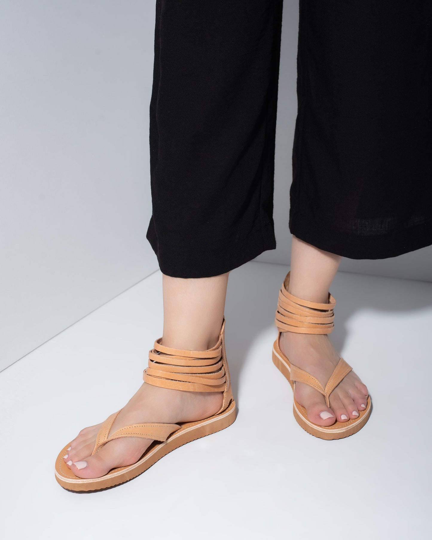 Women Leather Sandals, Anita - PinkyPromiseAccs