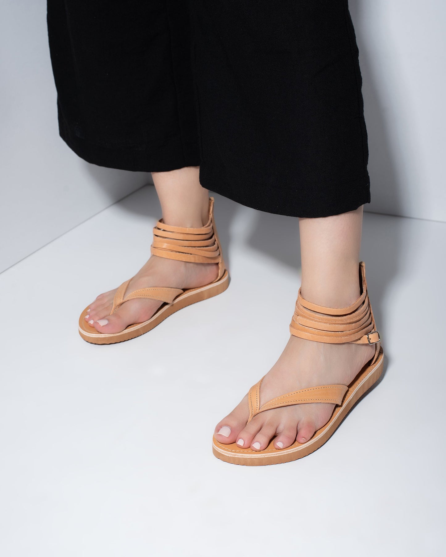 Women Leather Sandals, Anita - PinkyPromiseAccs