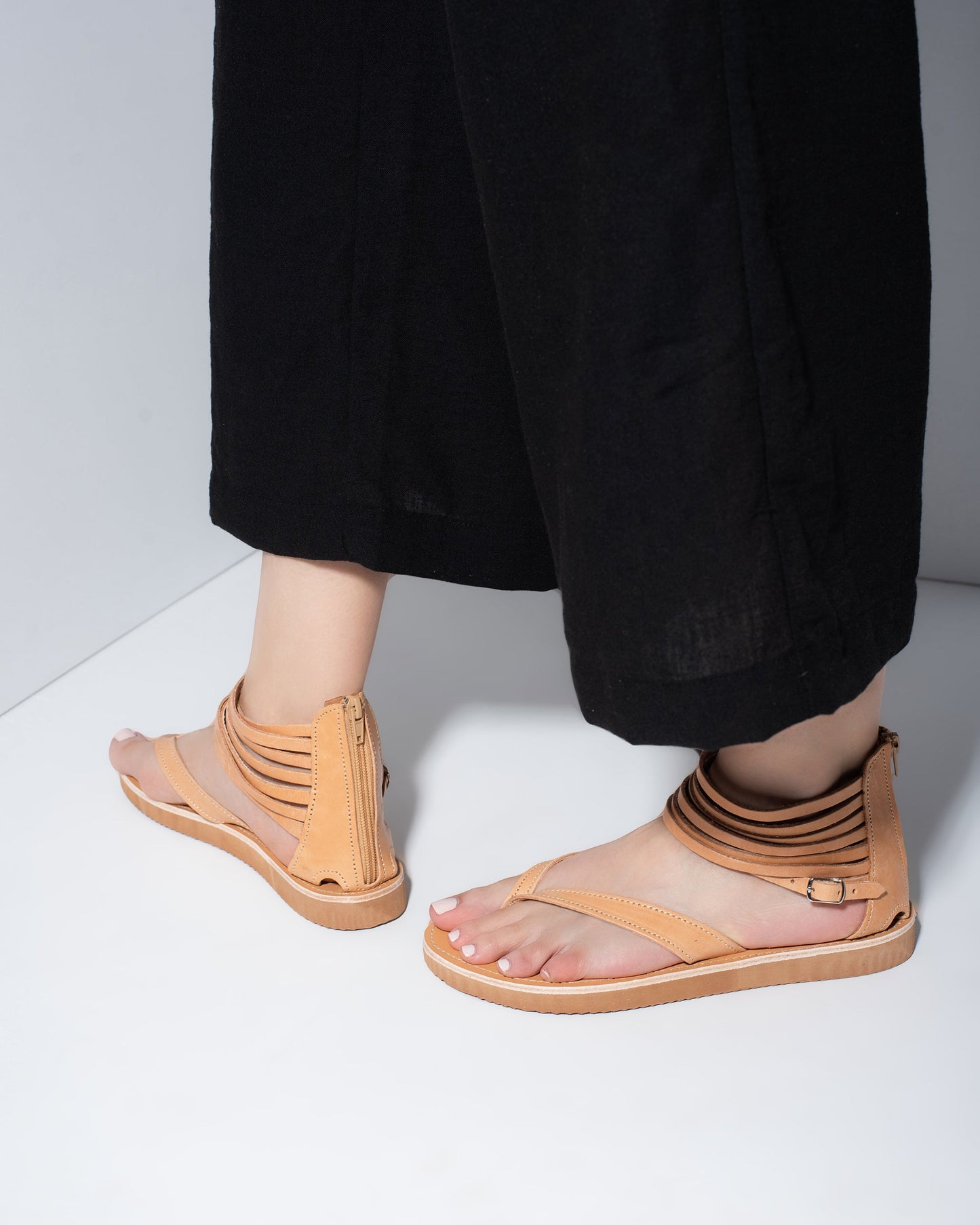 Women Leather Sandals, Anita - PinkyPromiseAccs