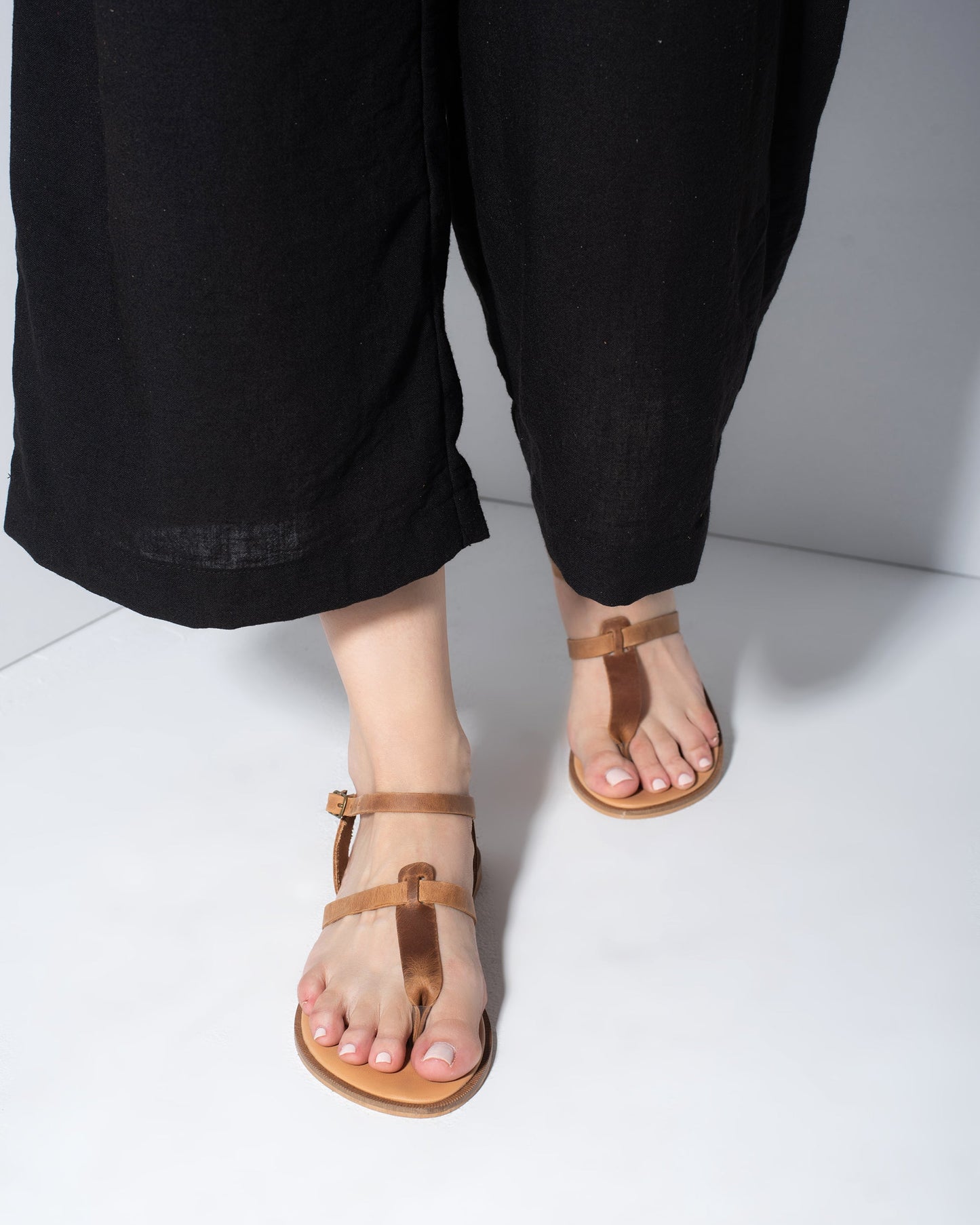 Brown Leather Sandals, Ella - PinkyPromiseAccs