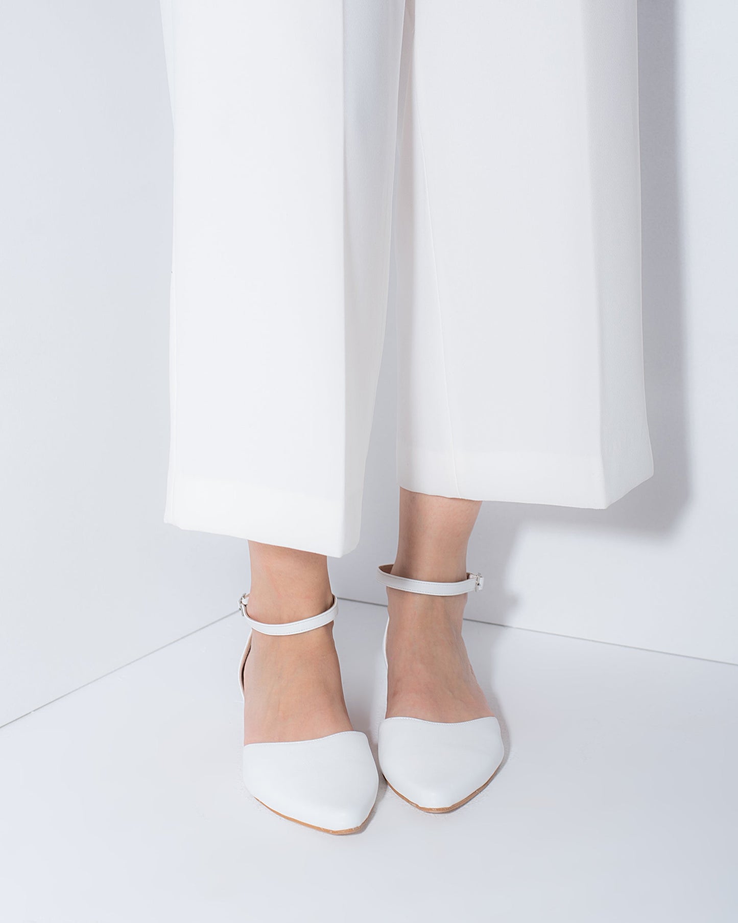 White Wedding Flats, Scarlet - PinkyPromiseAccs