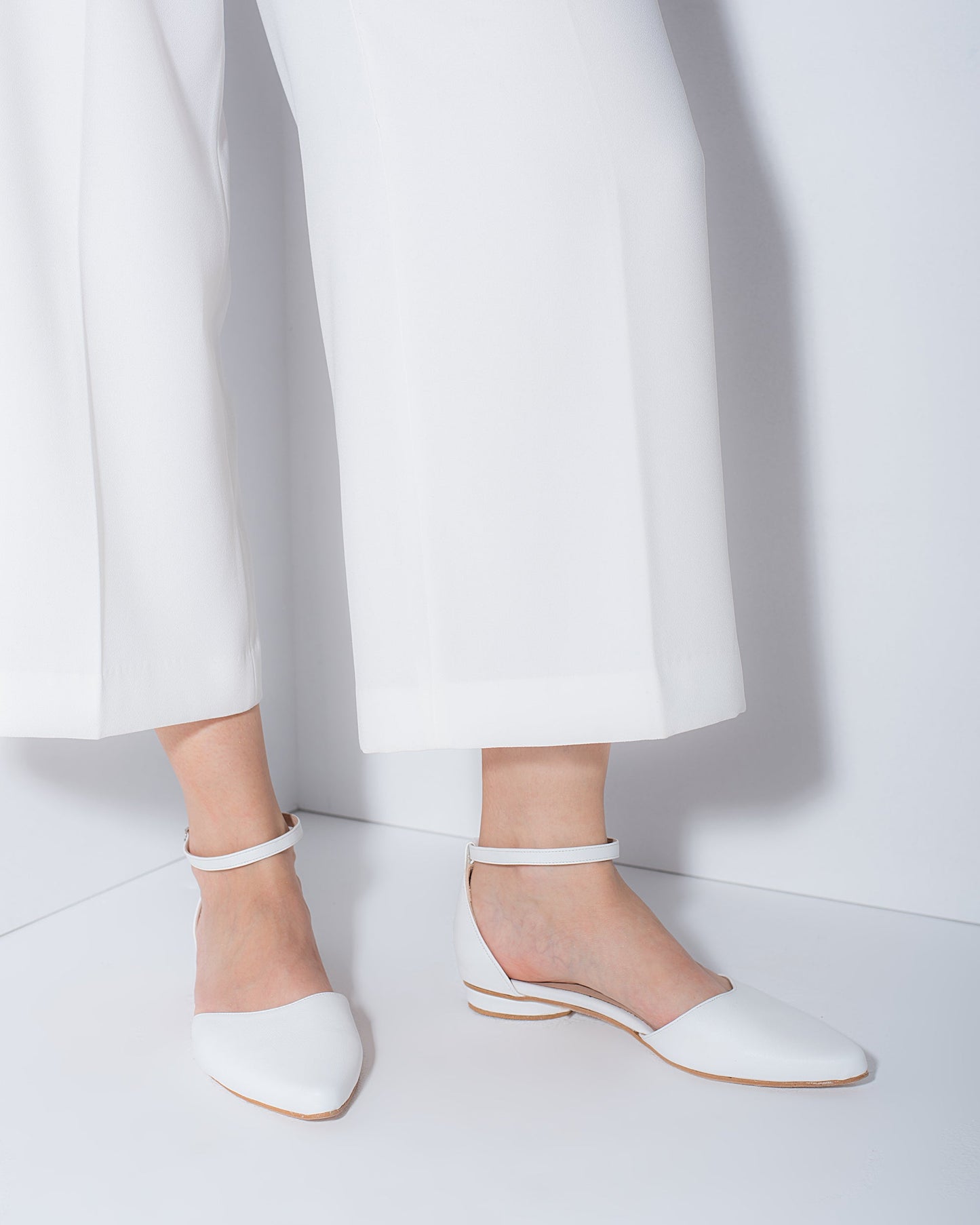 White Wedding Flats, Scarlet - PinkyPromiseAccs