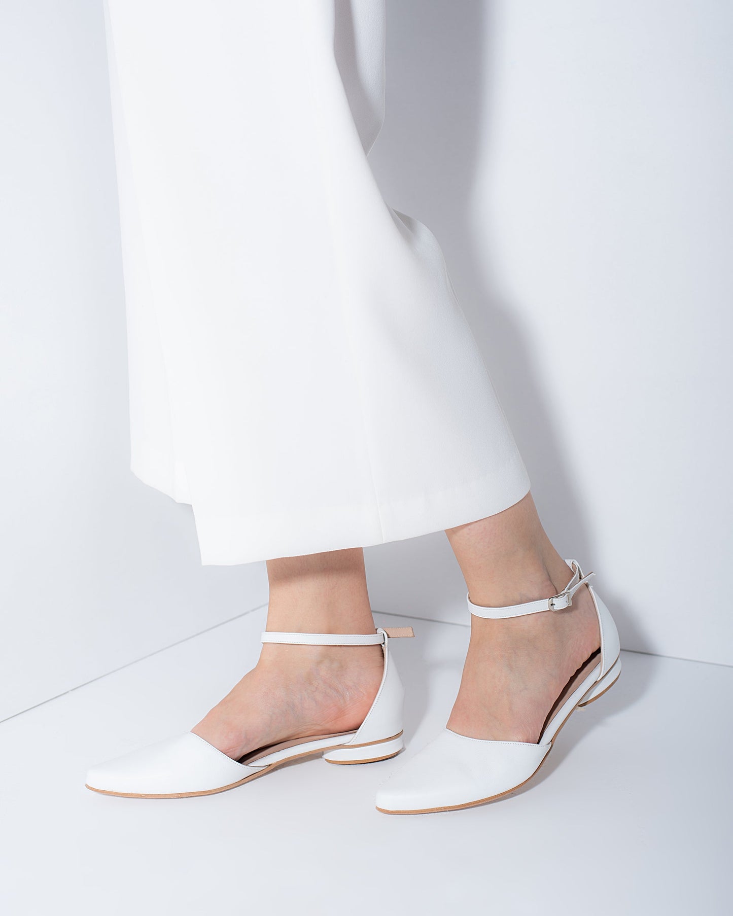 White Wedding Flats, Scarlet - PinkyPromiseAccs