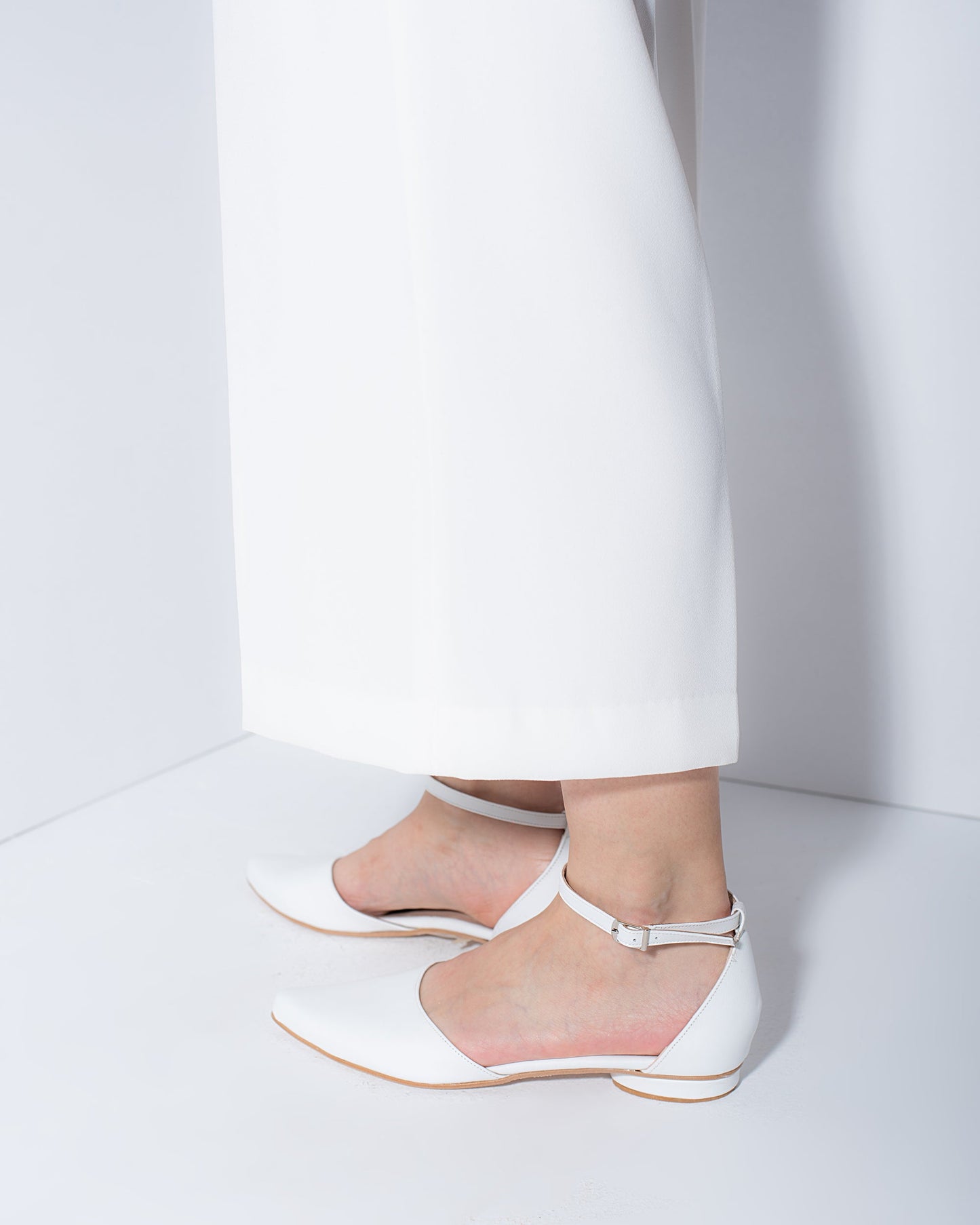 White Wedding Flats, Scarlet - PinkyPromiseAccs