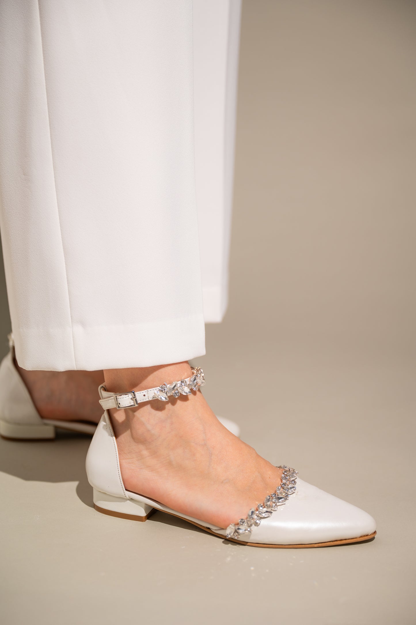 White Wedding Flats, Forever Yours Flats - PinkyPromiseAccs