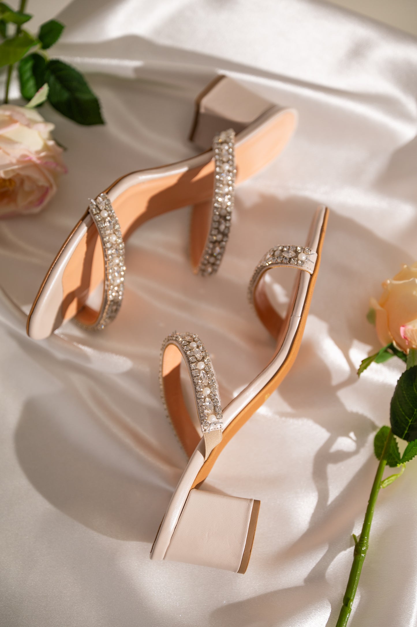 Ivory Pearl Wedding Heels, Cherished Steps - PinkyPromiseAccs