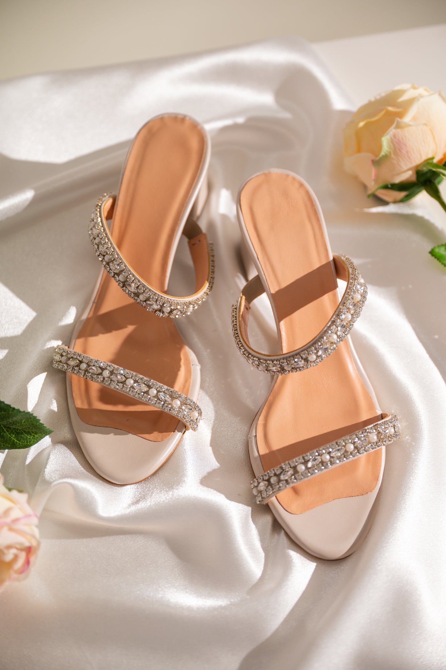Ivory Pearl Wedding Heels, Cherished Steps - PinkyPromiseAccs