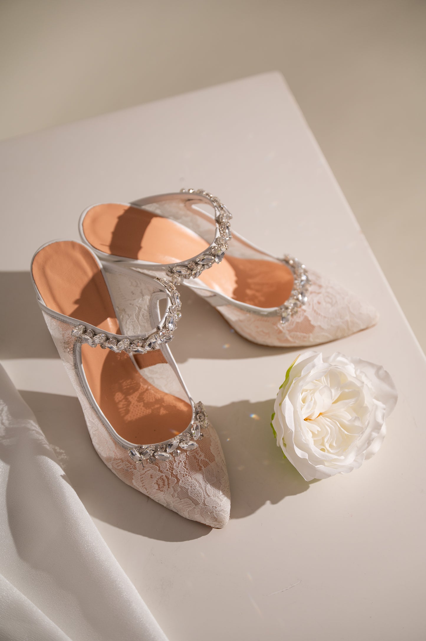 Lace Boho Wedding Heels, Dazzling Rhapsody - PinkyPromiseAccs