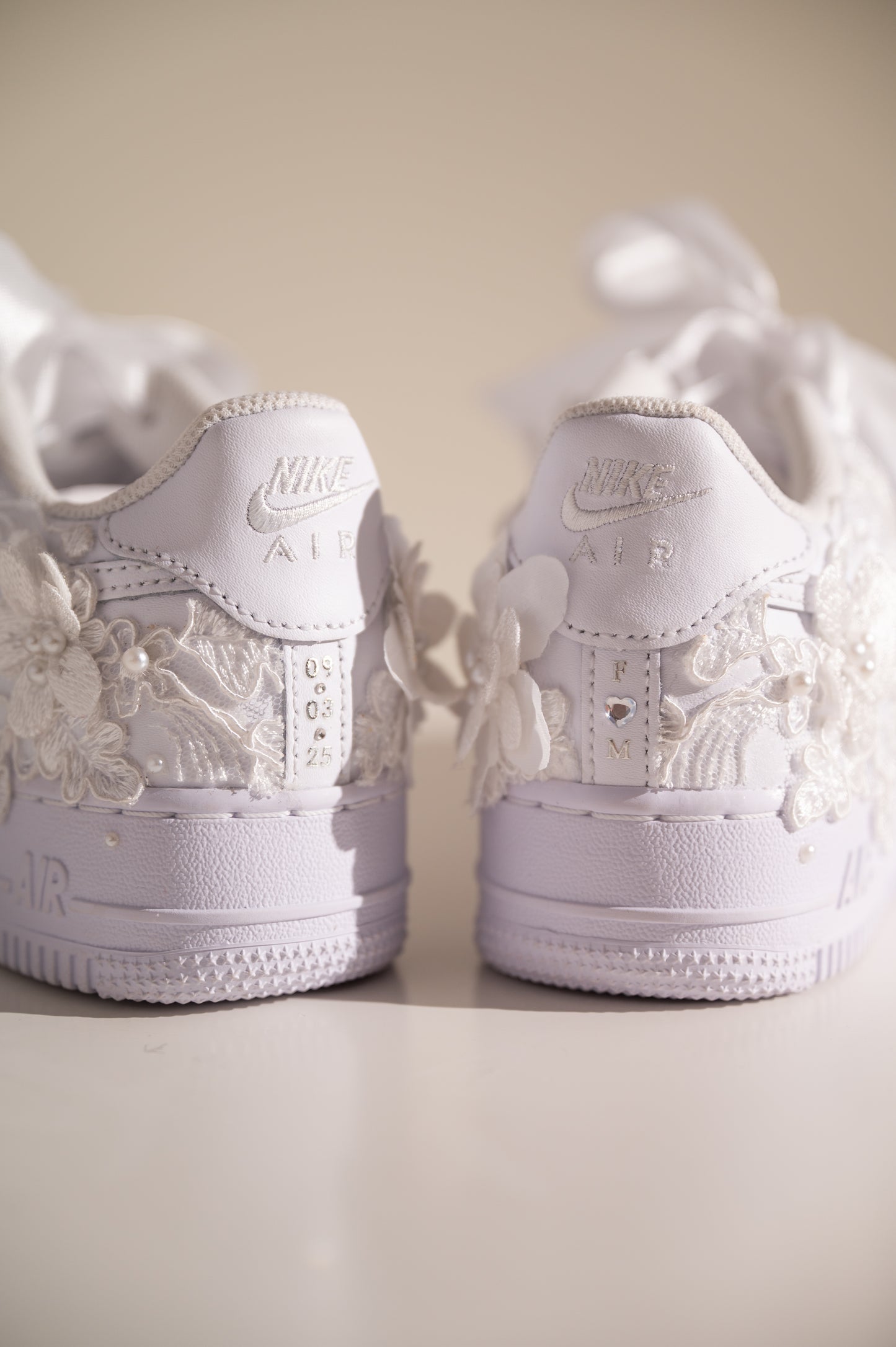 Bespoke Bridal Air Force 1 Luxury Embroidered Sneakers