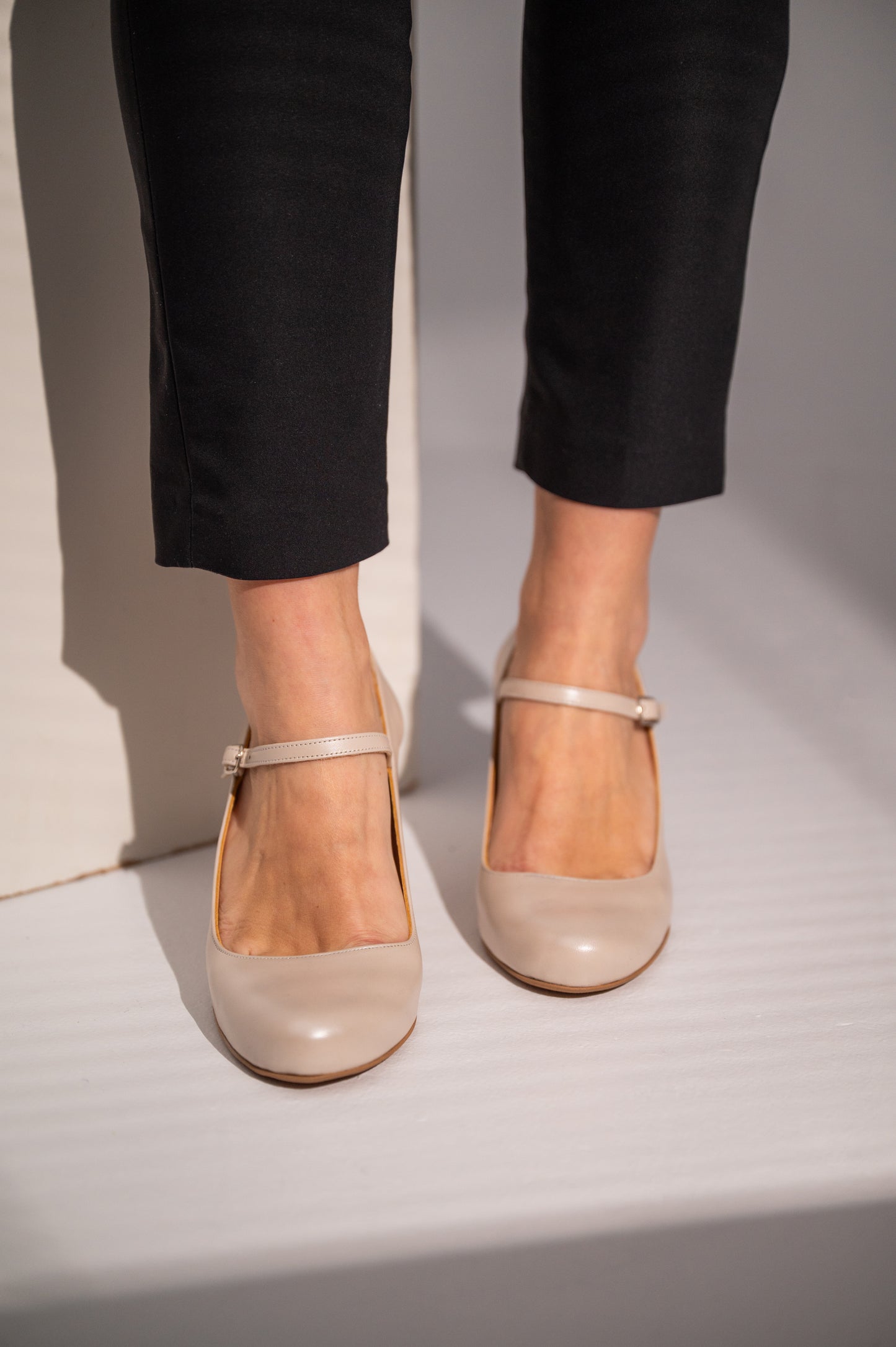 Ivory Leather Bridal Mary Jane Heels, Mathilda - PinkyPromiseAccs