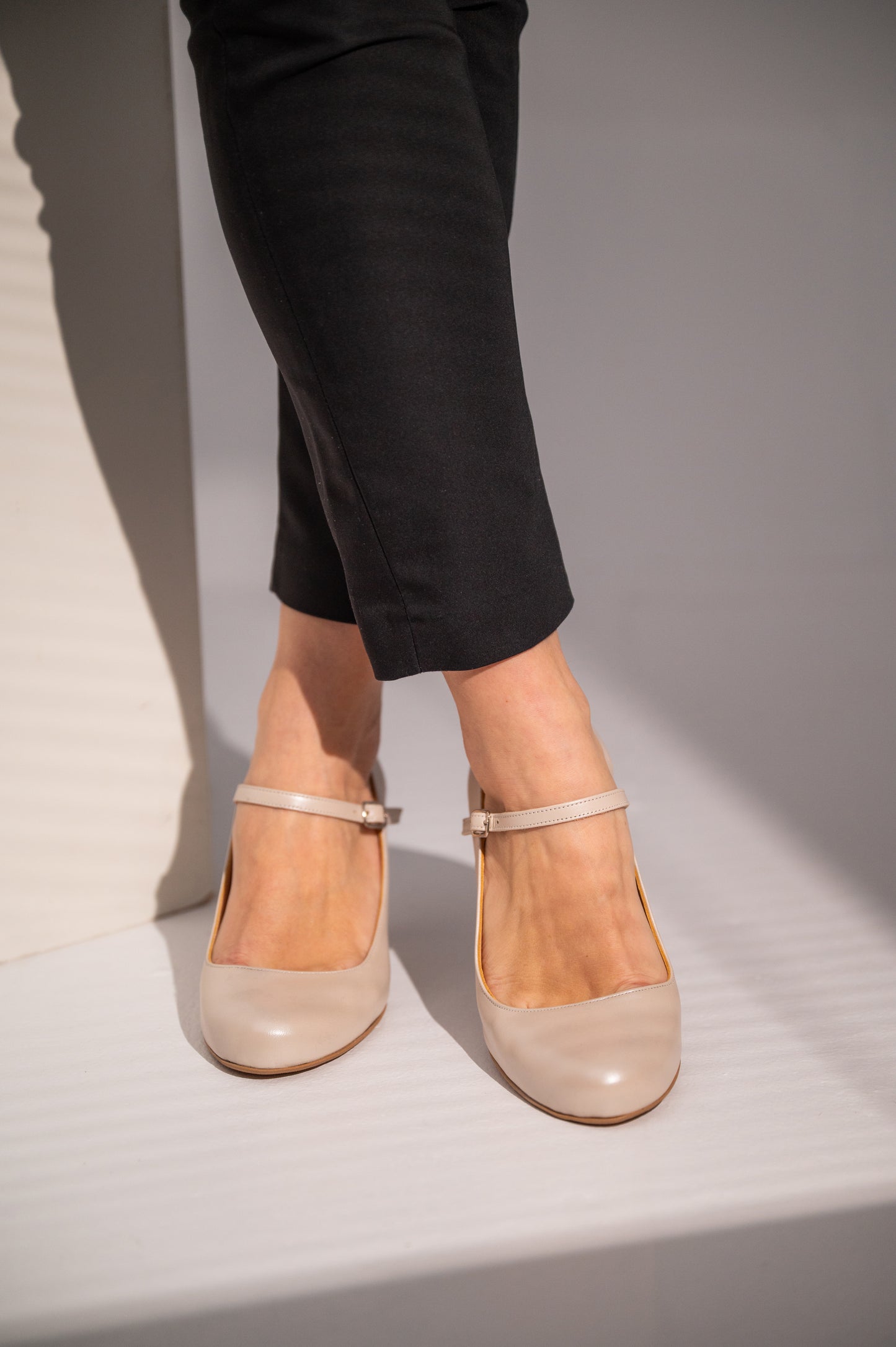 Ivory Leather Bridal Mary Jane Heels, Mathilda - PinkyPromiseAccs