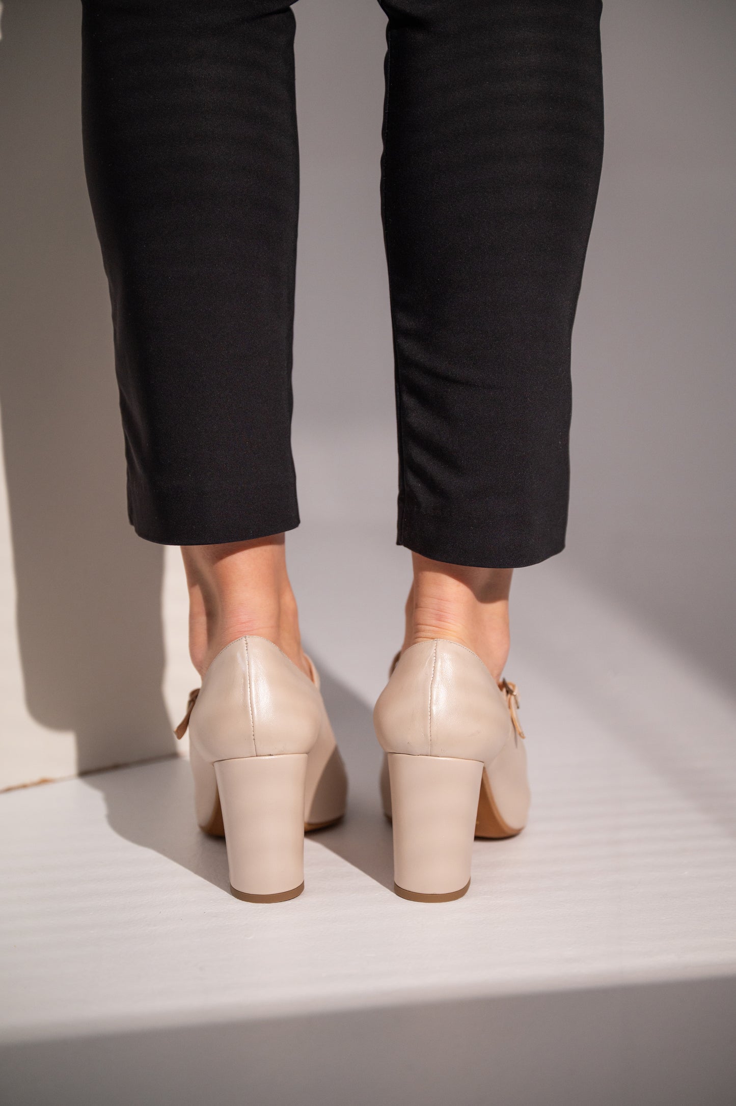 Ivory Leather Bridal Mary Jane Heels, Mathilda - PinkyPromiseAccs
