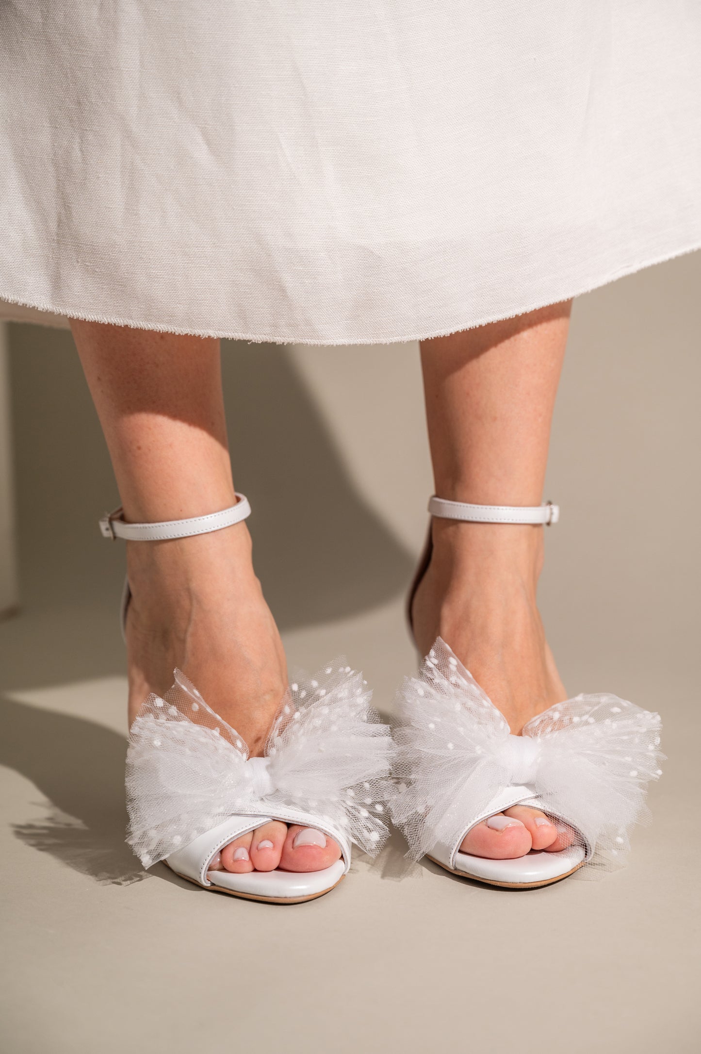 white wedding heels