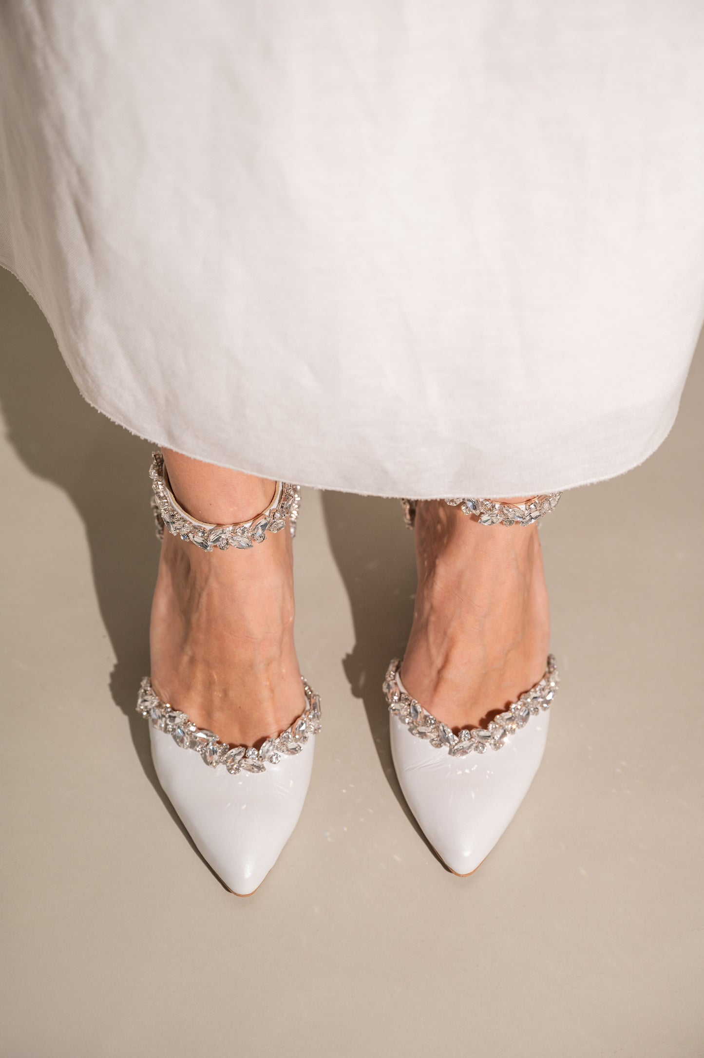 white bridal shoes