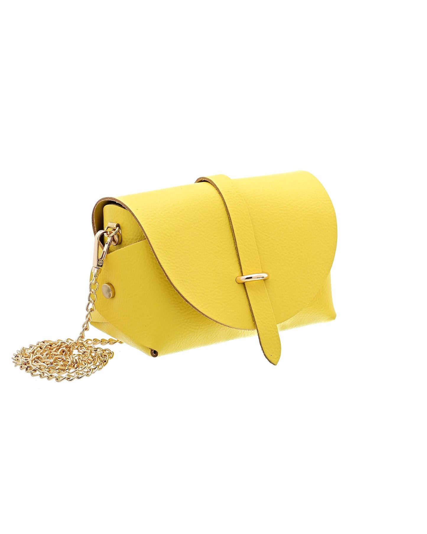 Small Yellow Leather Women Crossbody Bag, Ariel - PinkyPromiseAccs