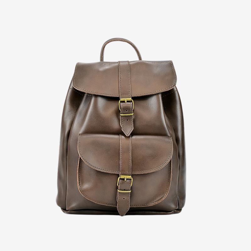brown leather backpacks for women