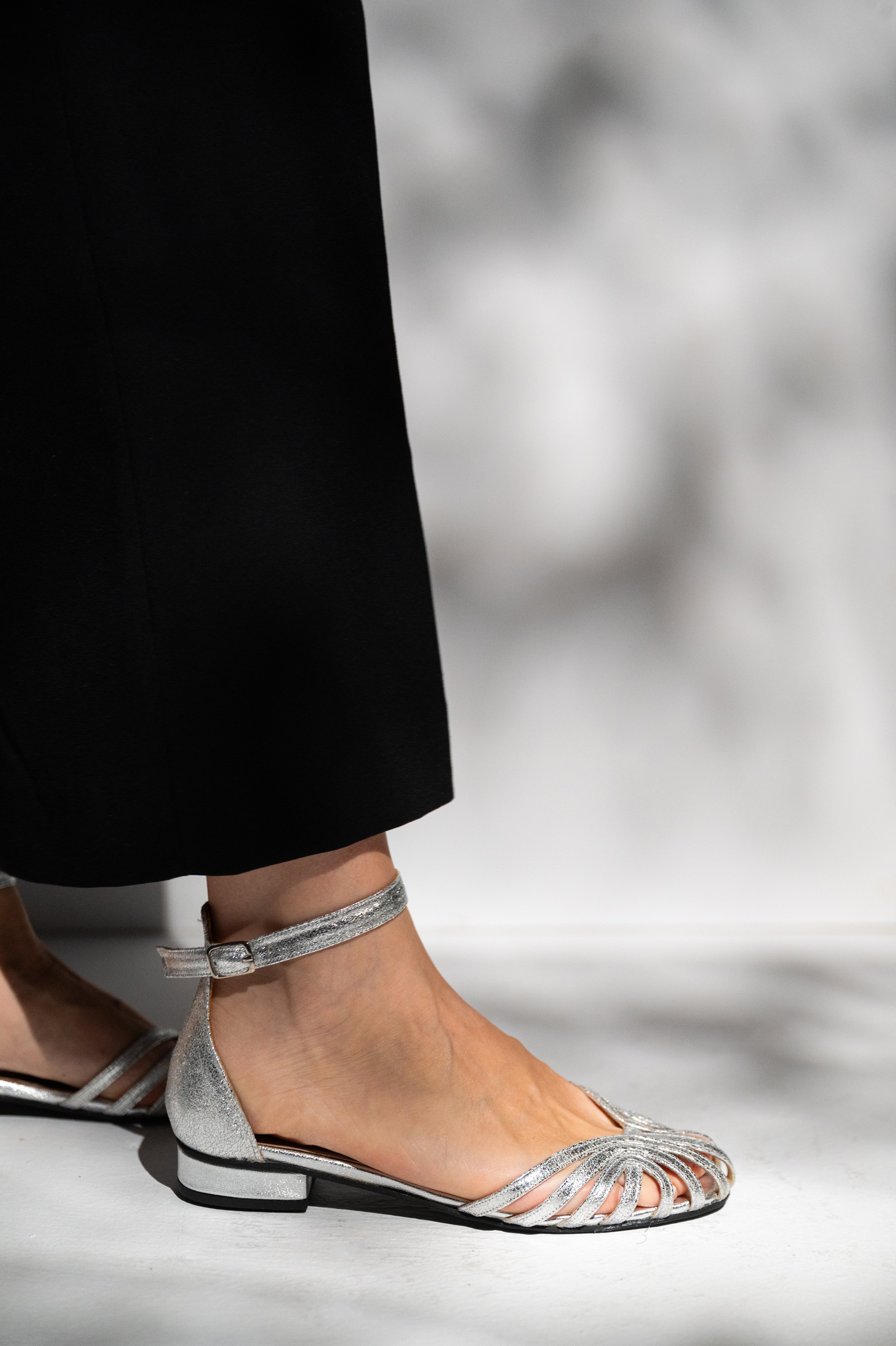 Silver Leather Wedding Flats – Handmade Bridal & Dress Shoes