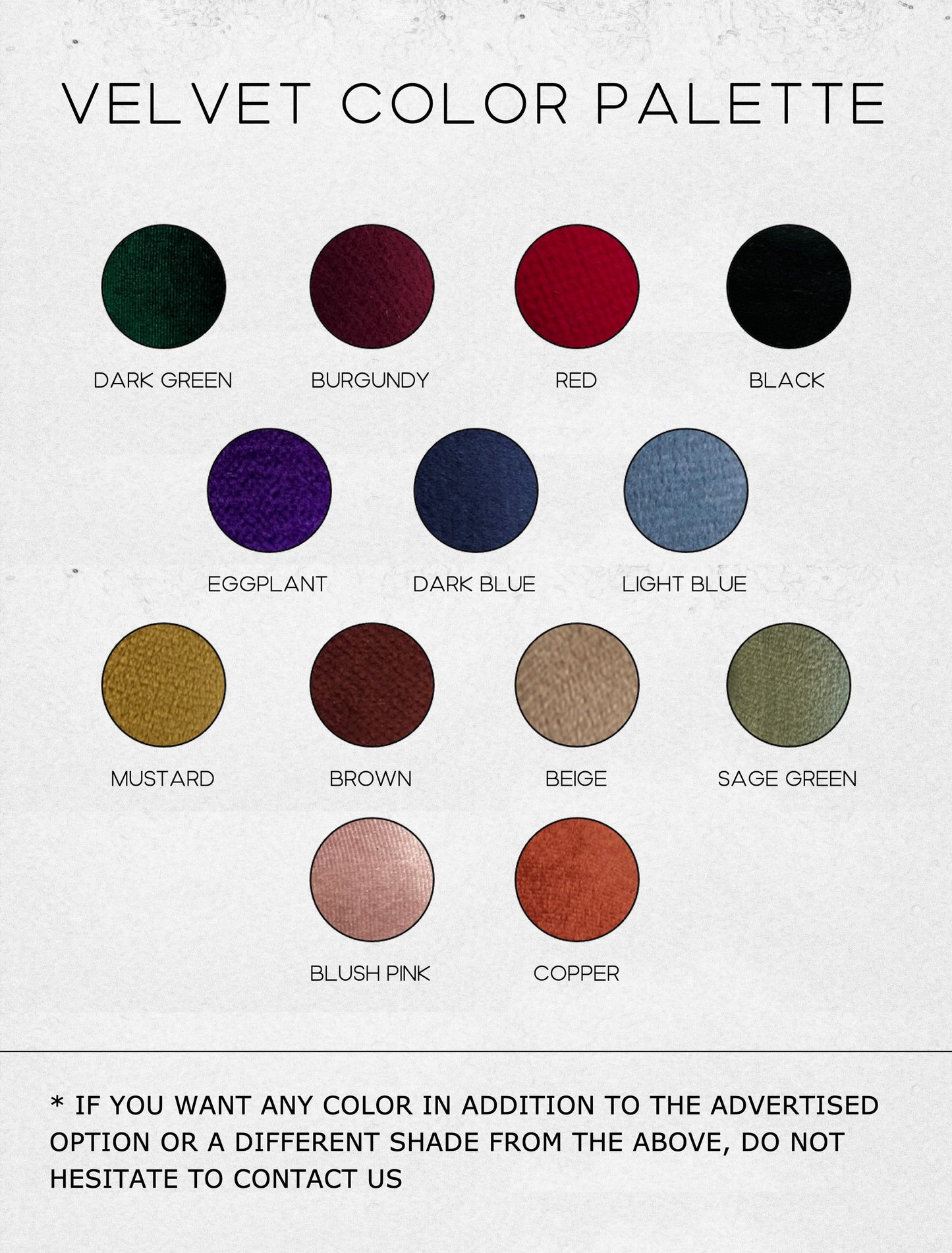 Velvet Fabric Color Options for Handmade Wedding Shoes | PinkyPromiseAccs
