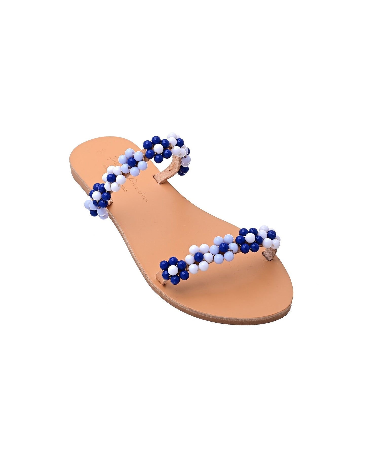 Blue Summer Leather Sandals, Daisy Bliss - PinkyPromiseAccs